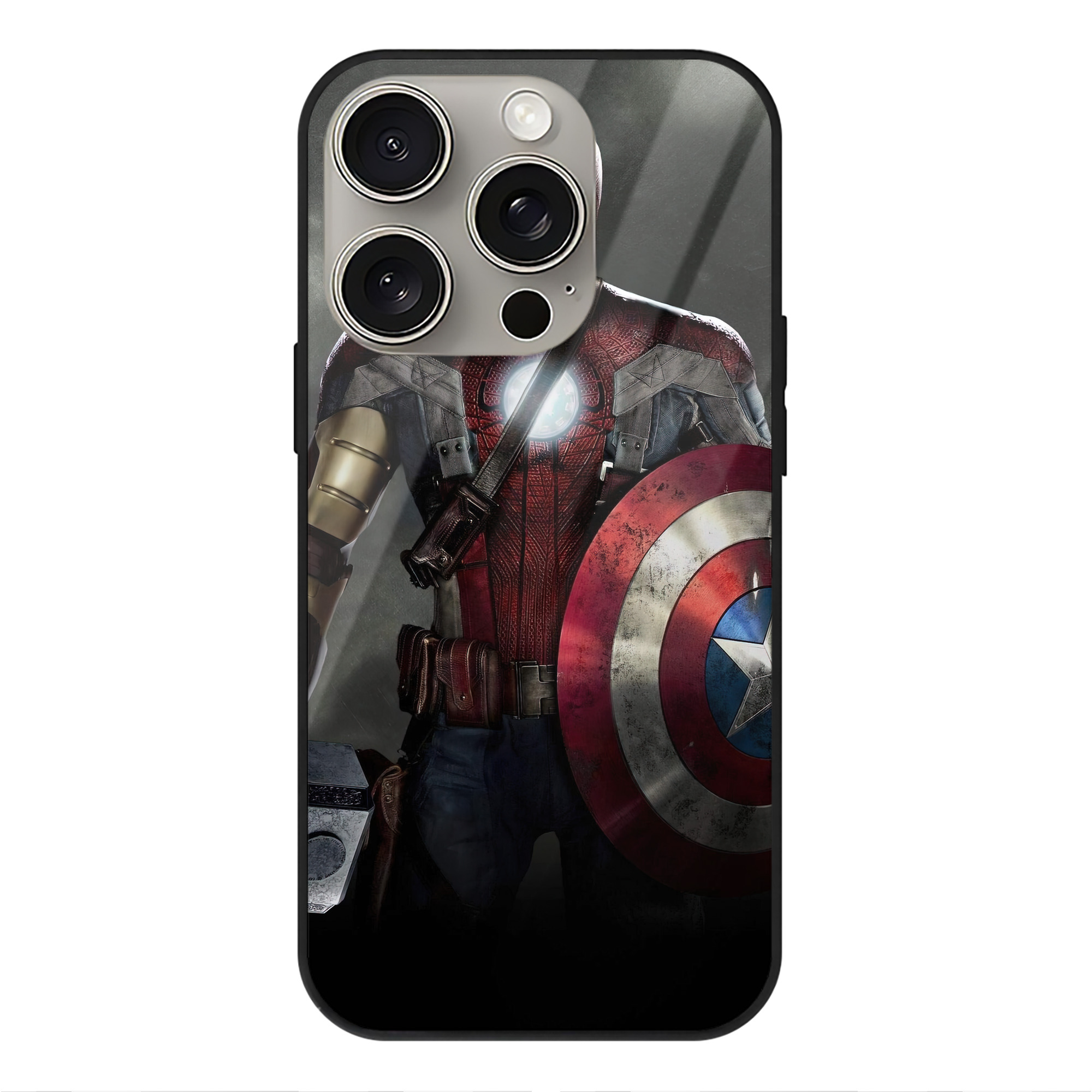 （画像用） Spider Man スパイダーマン 【iPhone15Pro対応】スマホケース 耐衝撃＆黄変防止 背面ガラス