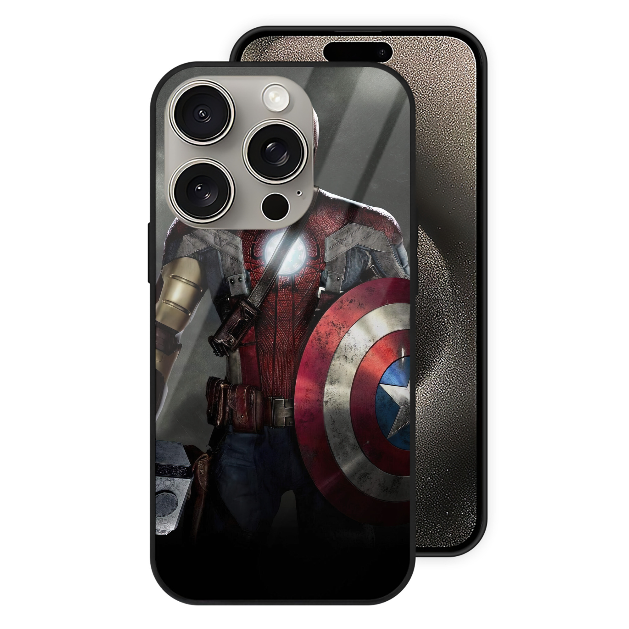 （画像用） Spider Man スパイダーマン 【iPhone15Pro対応】スマホケース 耐衝撃＆黄変防止 背面ガラス