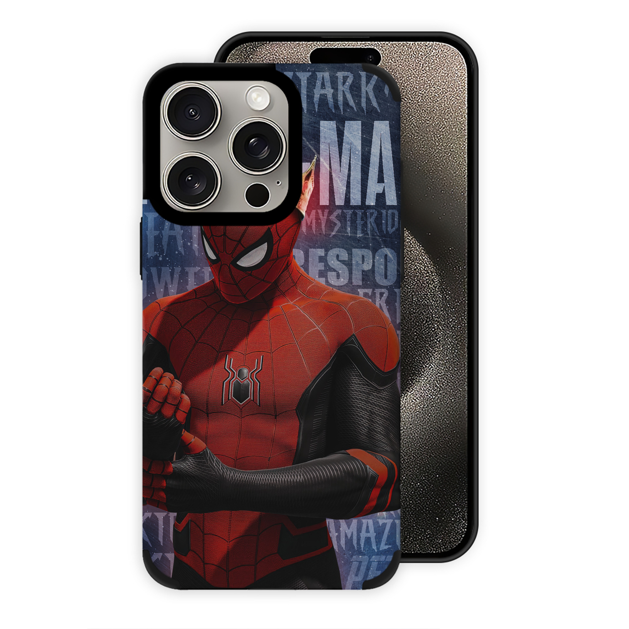 （画像用） Spider Man スパイダーマン 【iPhone15ProMax対応】 PUレザー スマホケース 耐衝撃＆黄変防止