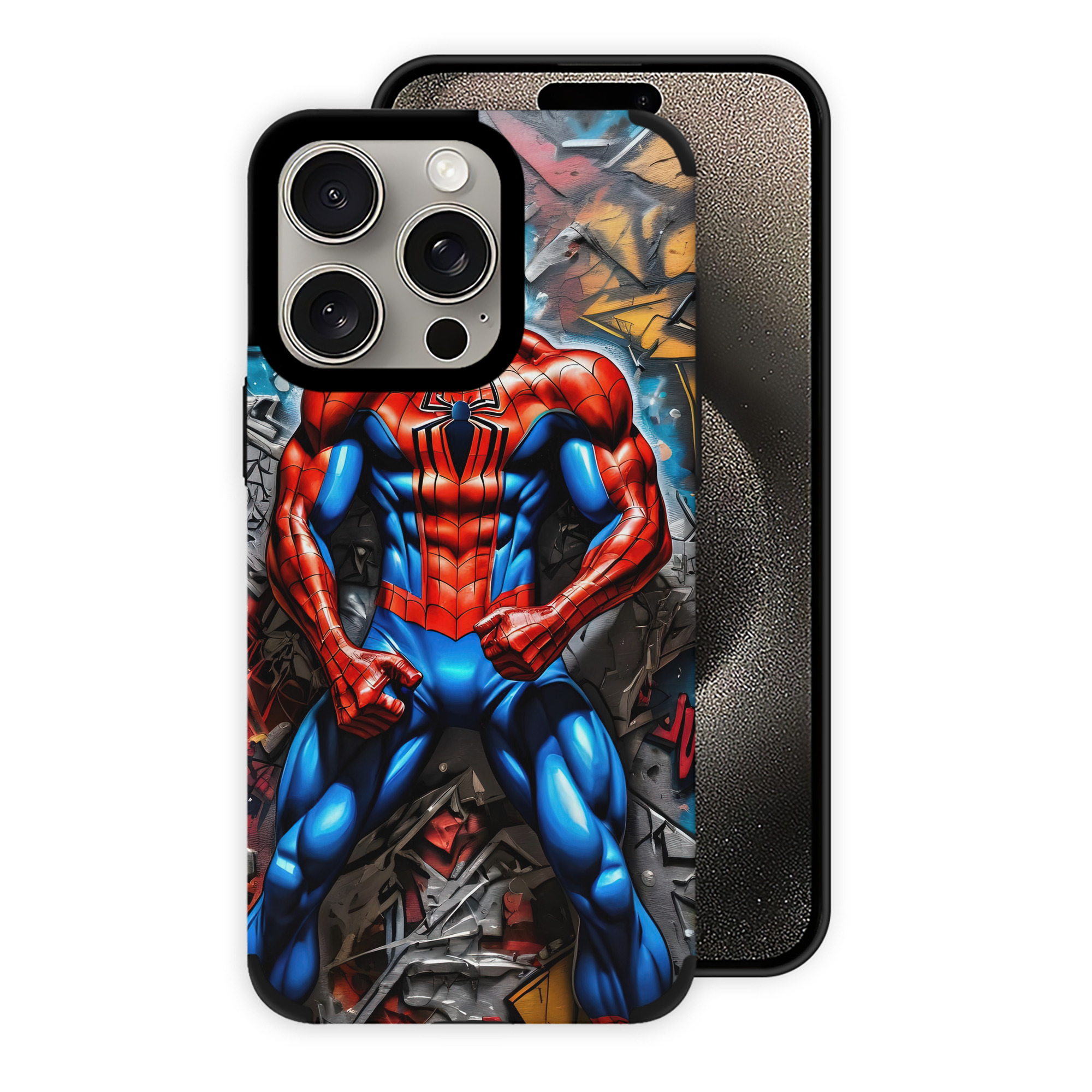 （画像用） Spider Man スパイダーマン 【iPhone15ProMax対応】 PUレザー スマホケース 耐衝撃＆黄変防止