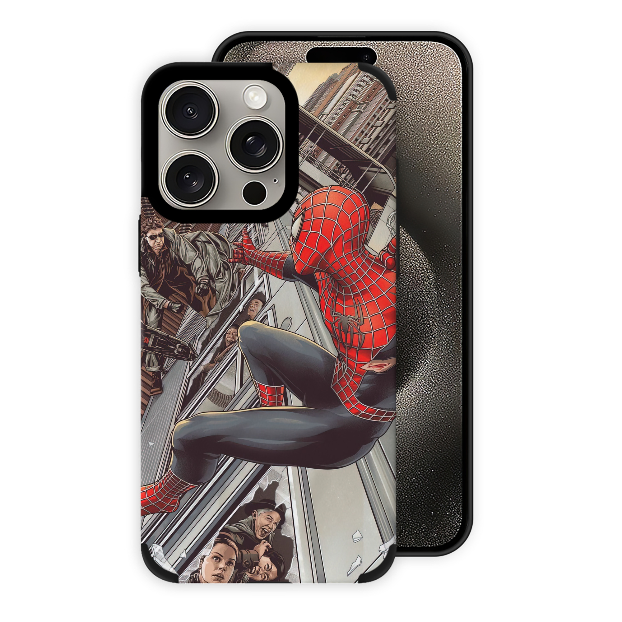 （画像用） Spider Man スパイダーマン 【iPhone15ProMax対応】 PUレザー スマホケース 耐衝撃＆黄変防止