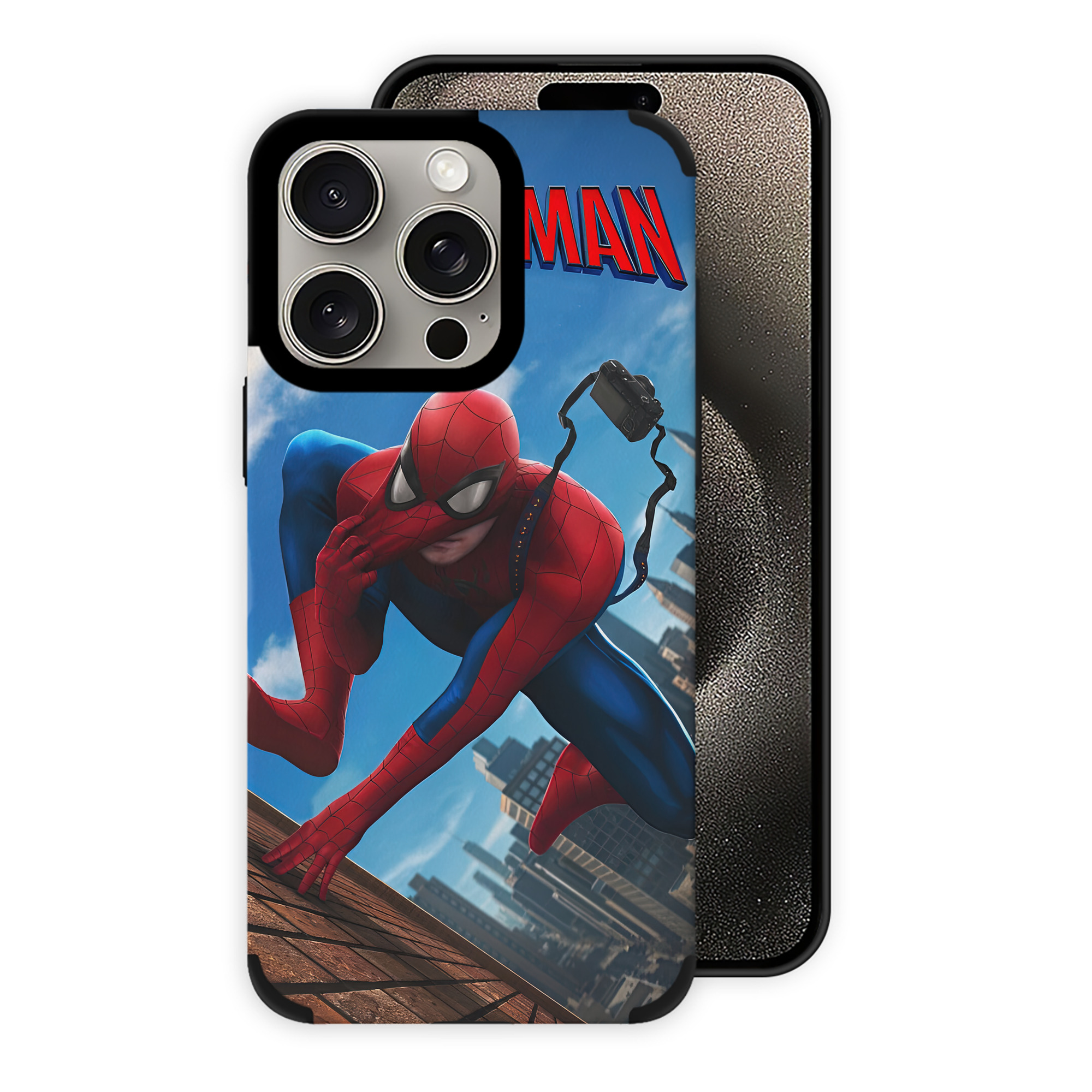 （画像用） Spider Man スパイダーマン 【iPhone15ProMax対応】 PUレザー スマホケース 耐衝撃＆黄変防止