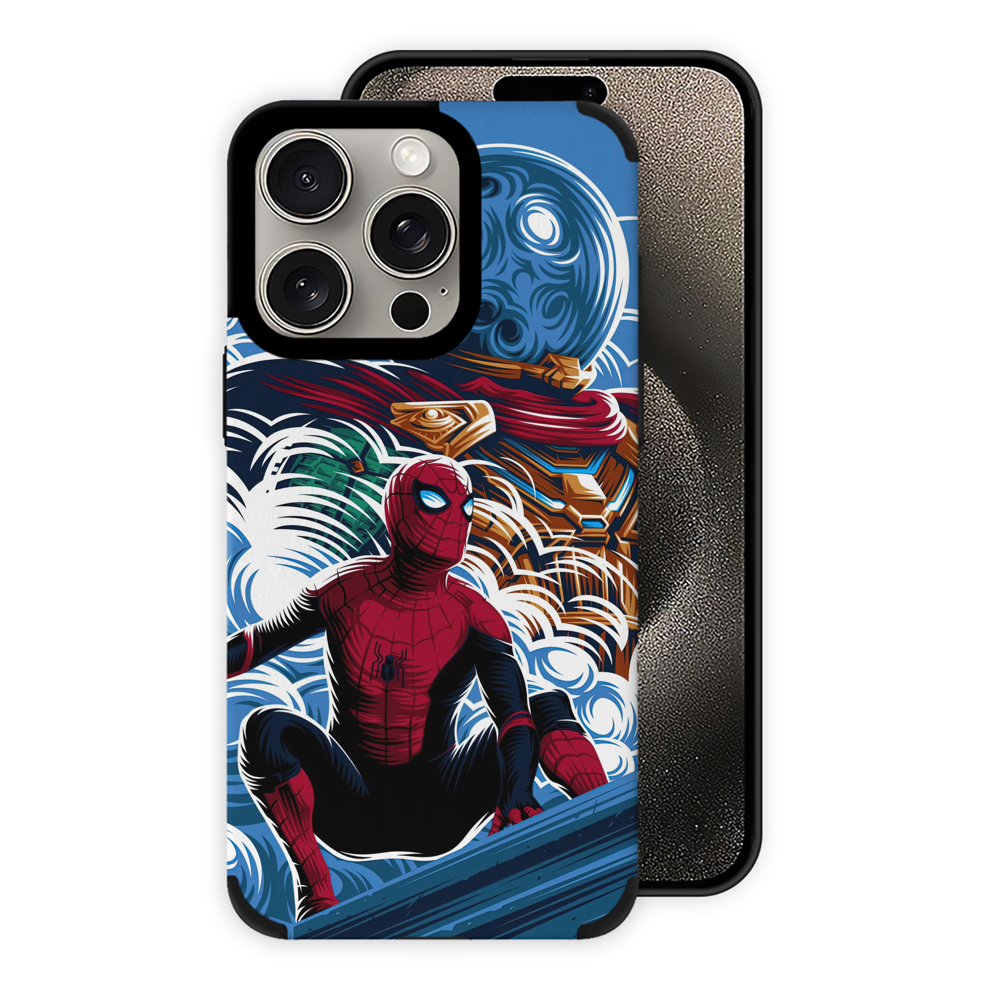 （画像用） Spider Man スパイダーマン 【iPhone15ProMax対応】 PUレザー スマホケース 耐衝撃＆黄変防止