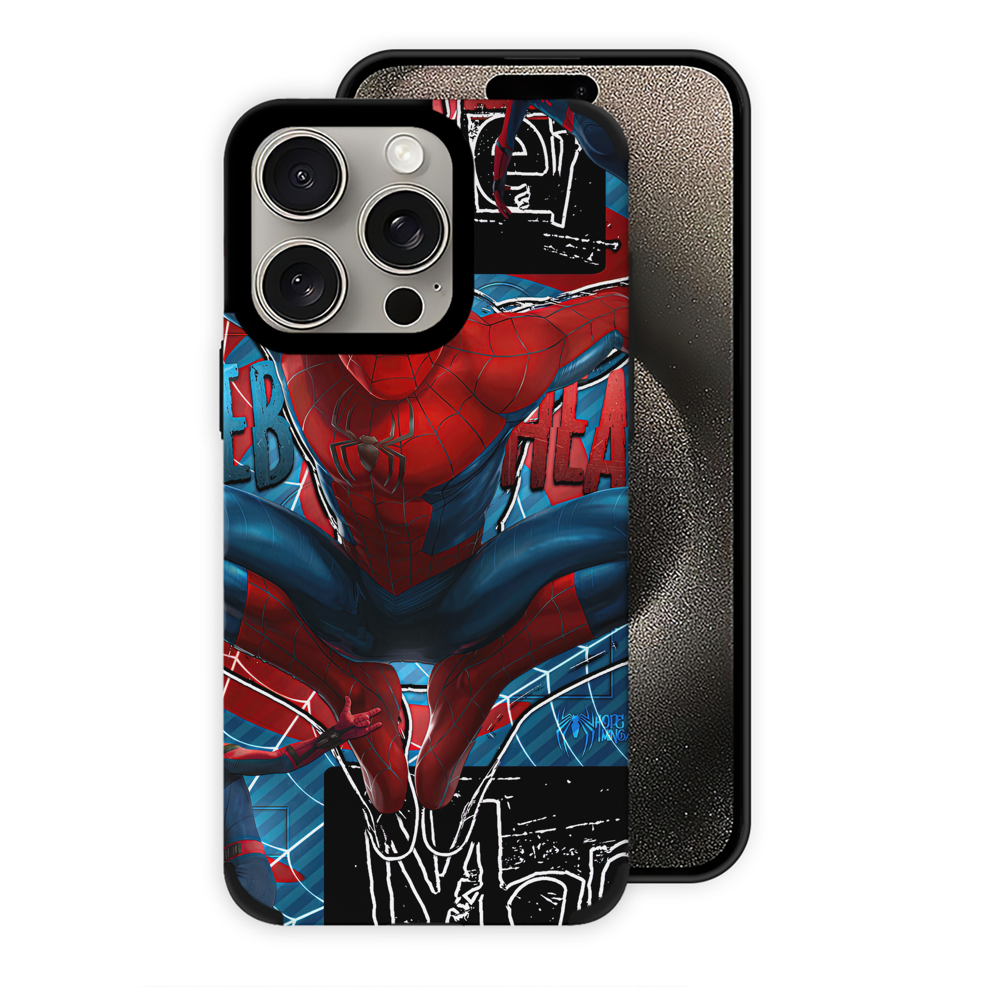 （画像用） Spider Man スパイダーマン 【iPhone15ProMax対応】 PUレザー スマホケース 耐衝撃＆黄変防止