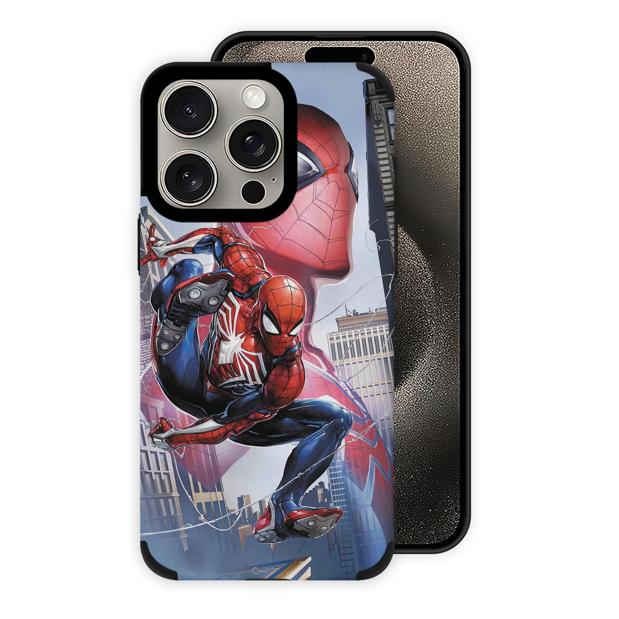 （画像用） Spider Man スパイダーマン 【iPhone15ProMax対応】 PUレザー スマホケース 耐衝撃＆黄変防止
