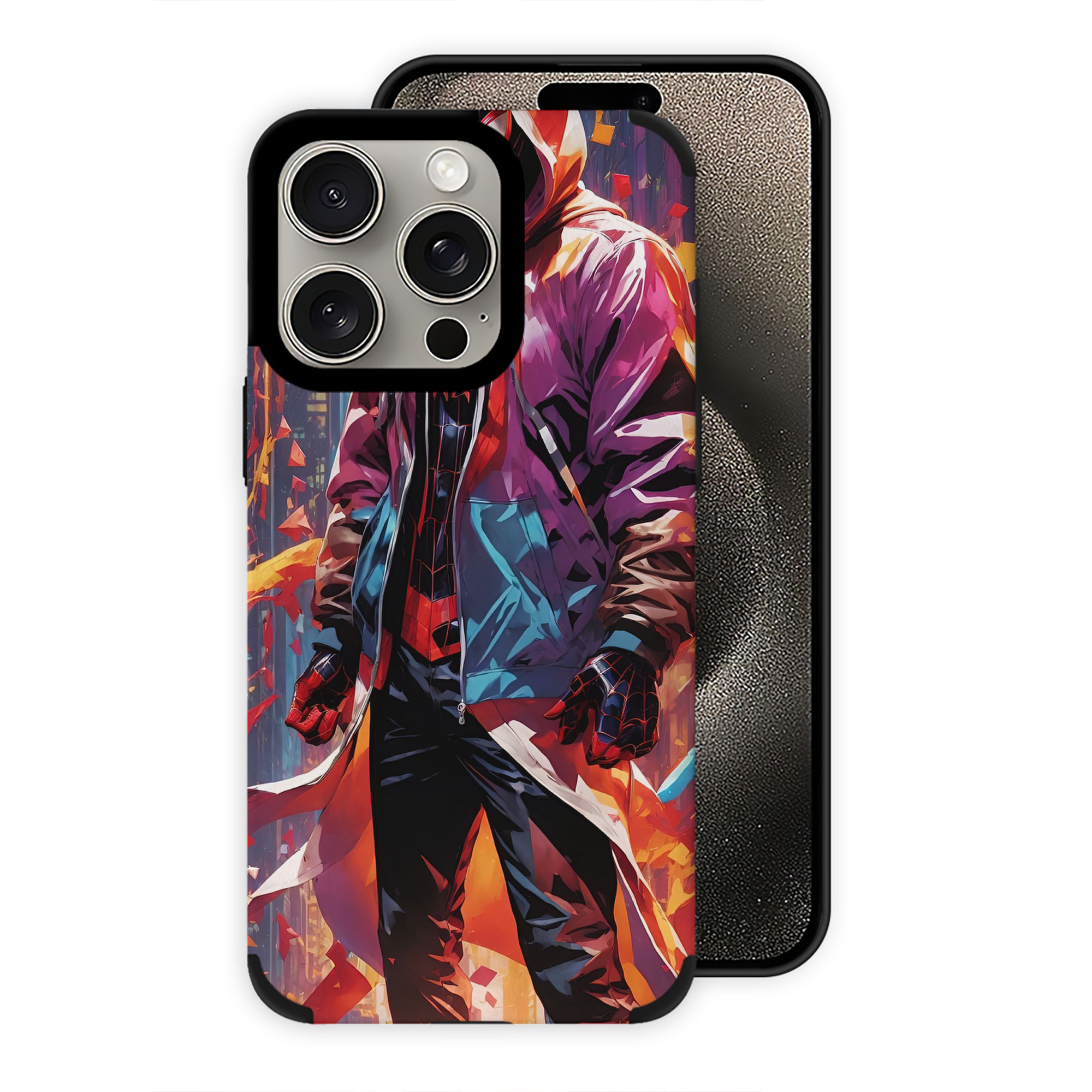 （画像用） Spider Man スパイダーマン 【iPhone15ProMax対応】 PUレザー スマホケース 耐衝撃＆黄変防止