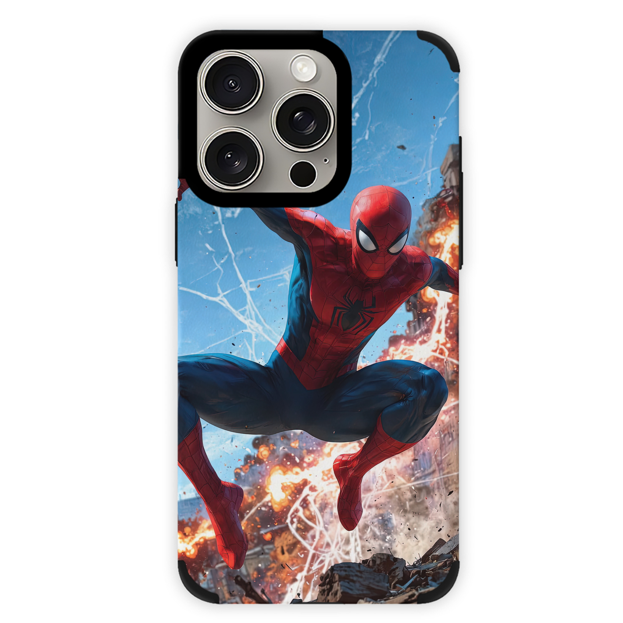 （画像用） Spider Man スパイダーマン 【iPhone15ProMax対応】 PUレザー スマホケース 耐衝撃＆黄変防止