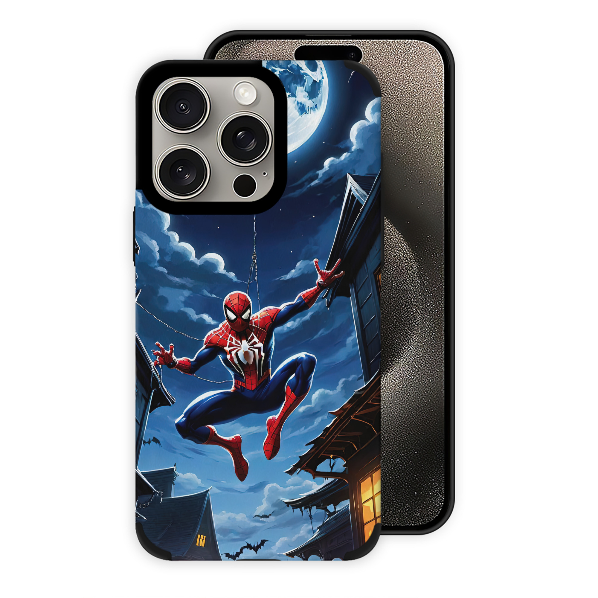（画像用） Spider Man スパイダーマン 【iPhone15ProMax対応】 PUレザー スマホケース 耐衝撃＆黄変防止