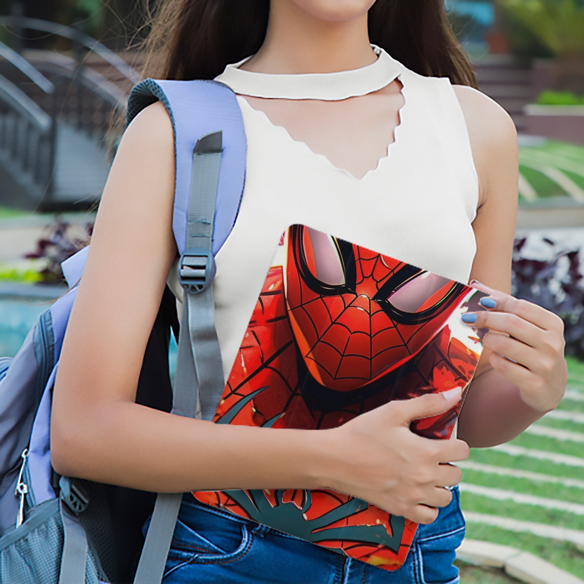 Spider Man スパイダーマン IPad ケース ペン収納付き 三つ折りスタンド PUレザー×シリコン 対応機種9.5/10.5/10.9インチ