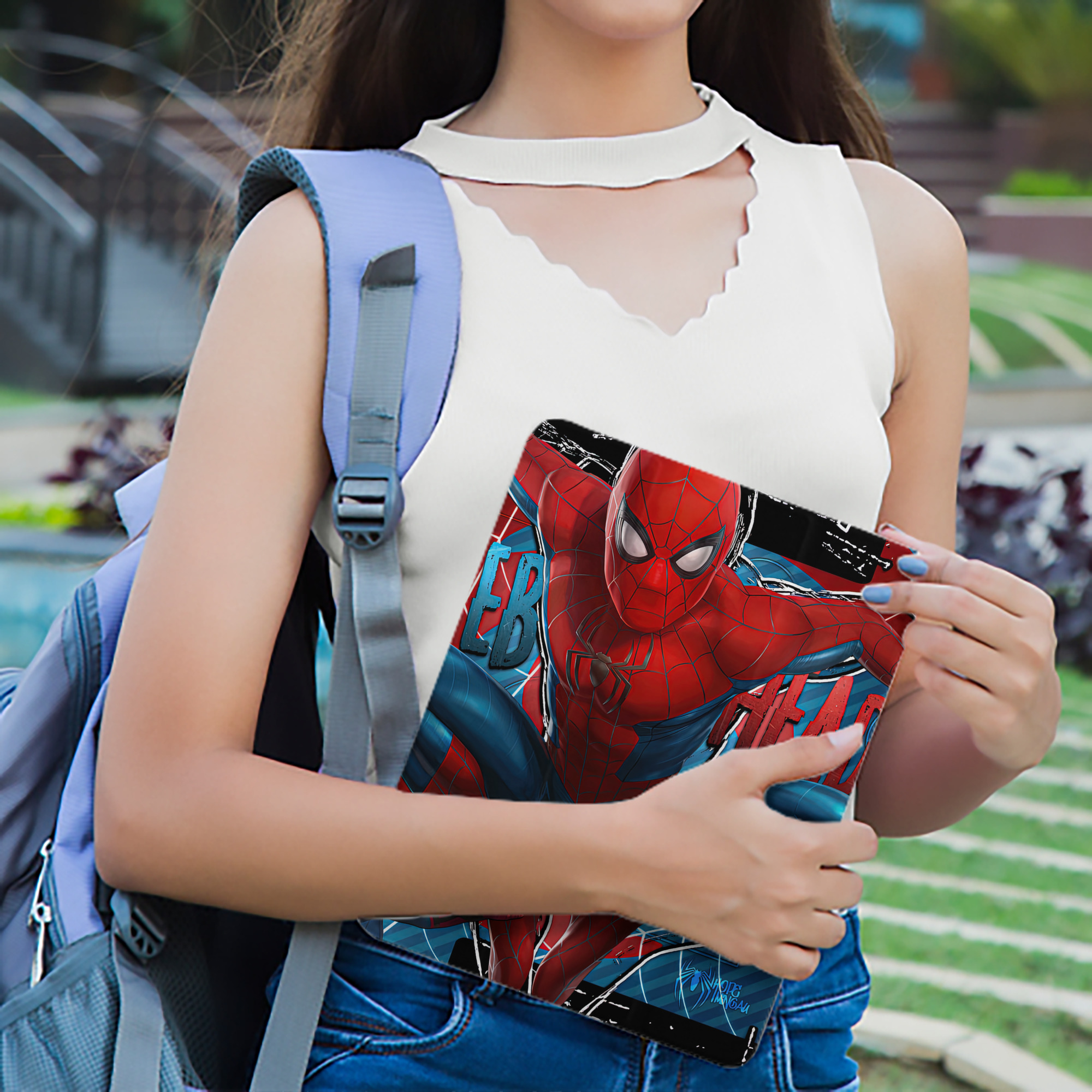 Spider Man スパイダーマン IPad ケース ペン収納付き 三つ折りスタンド PUレザー×シリコン 対応機種9.5/10.5/10.9インチ