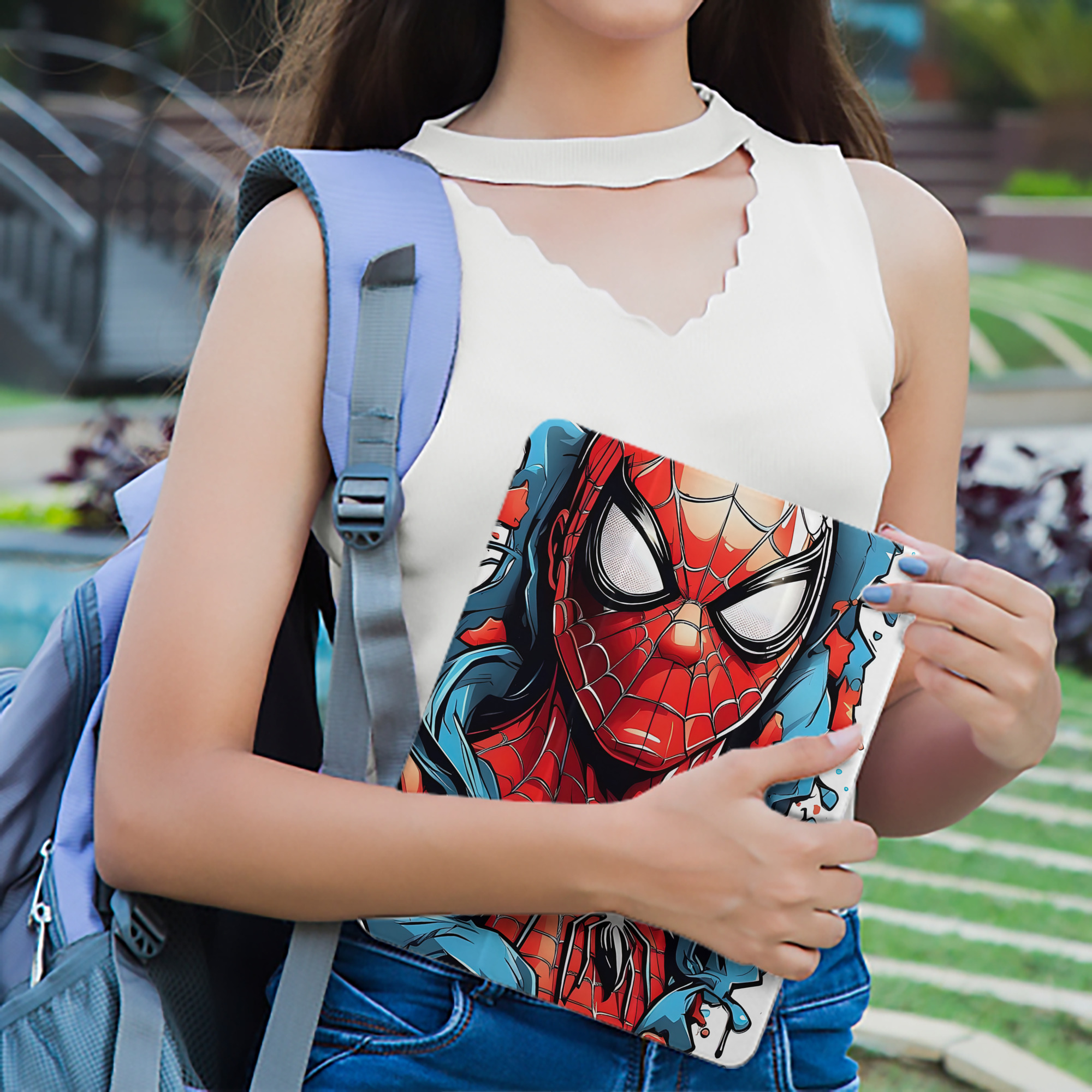 Spider Man スパイダーマン IPad ケース ペン収納付き 三つ折りスタンド PUレザー×シリコン 対応機種9.5/10.5/10.9インチ
