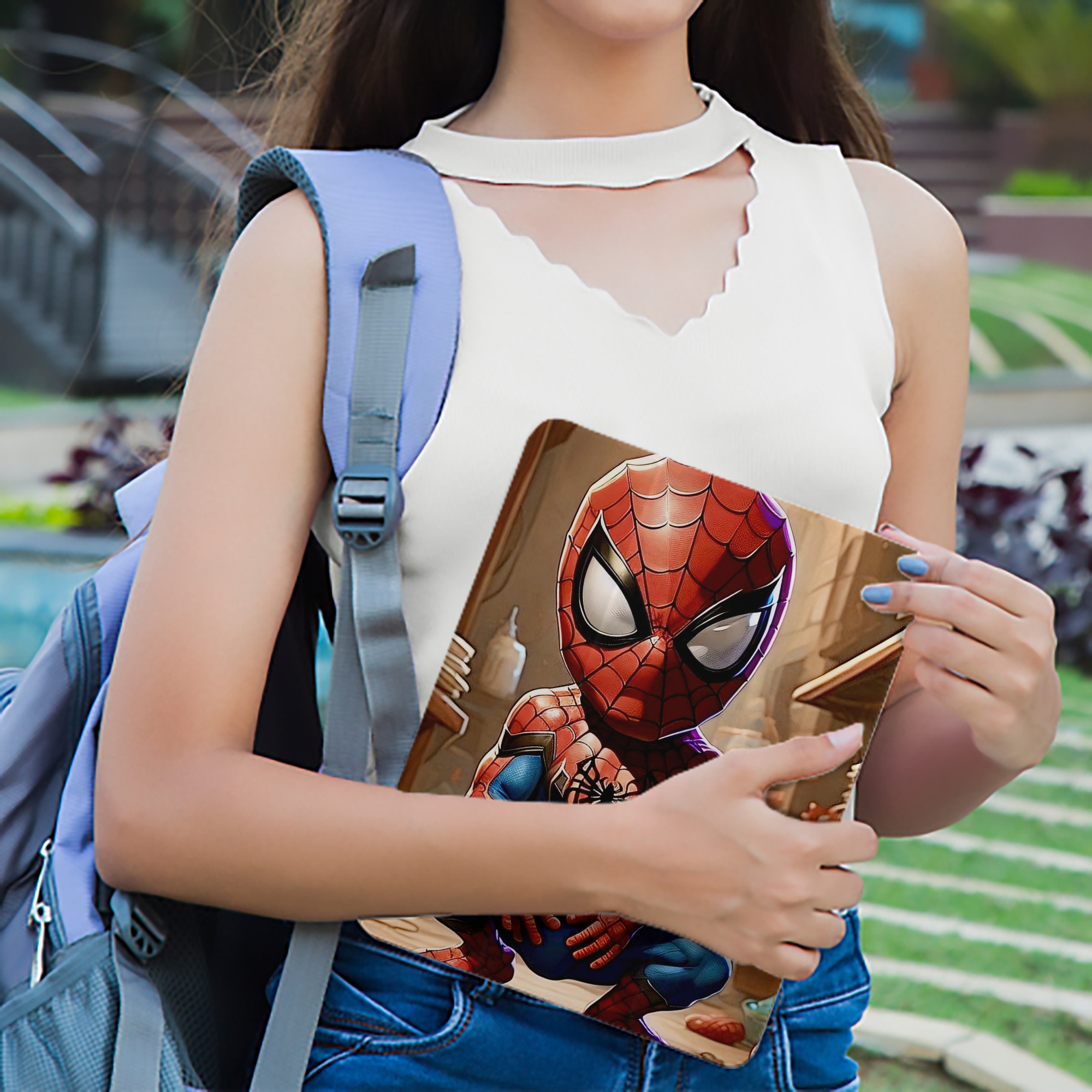 Spider Man スパイダーマン IPad ケース ペン収納付き 三つ折りスタンド PUレザー×シリコン 対応機種9.5/10.5/10.9インチ