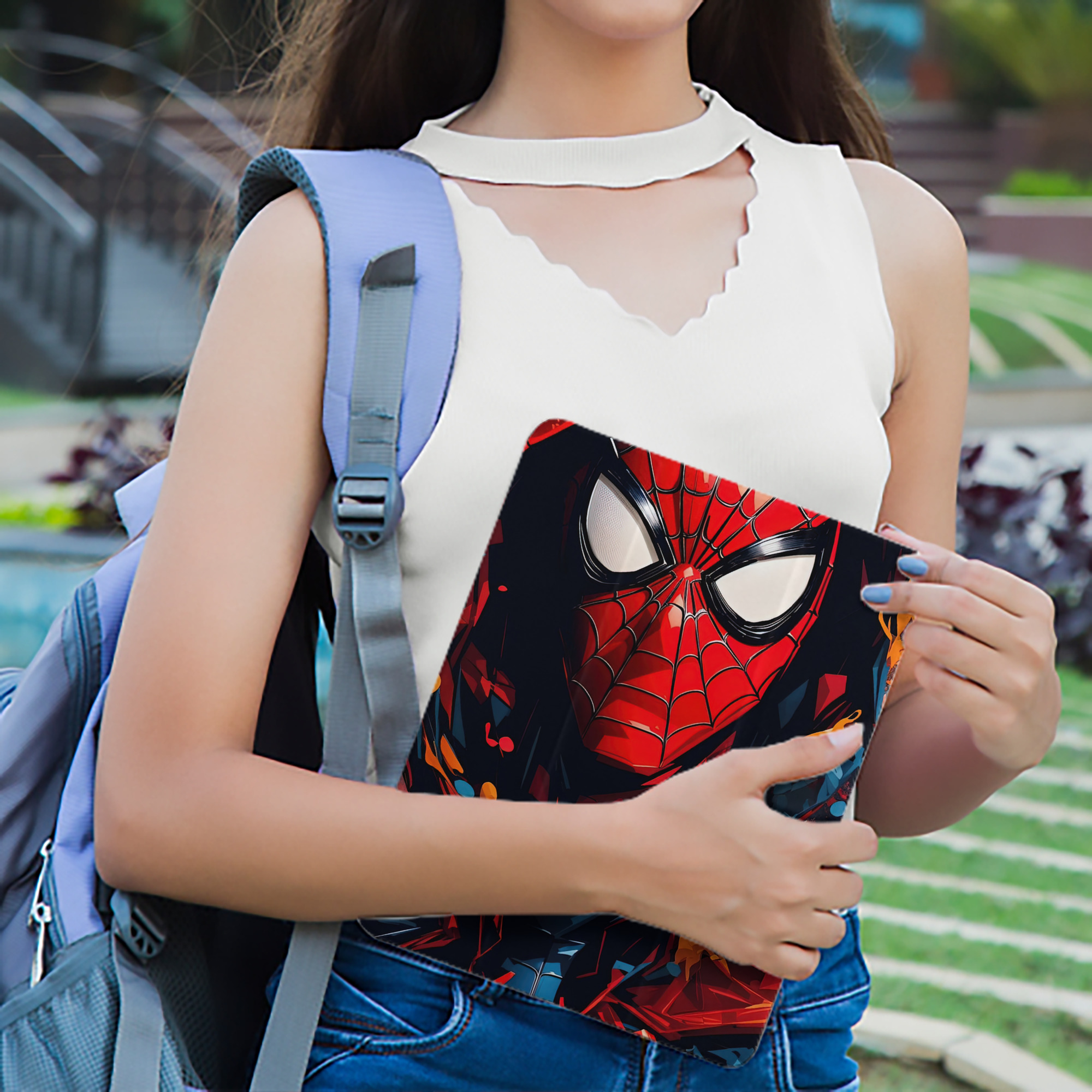 Spider Man スパイダーマン IPad ケース ペン収納付き 三つ折りスタンド PUレザー×シリコン 対応機種9.5/10.5/10.9インチ