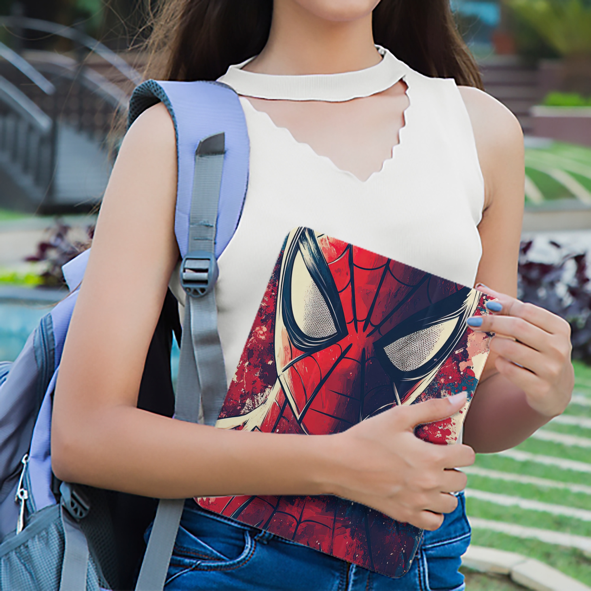 Spider Man スパイダーマン IPad ケース ペン収納付き 三つ折りスタンド PUレザー×シリコン 対応機種9.5/10.5/10.9インチ