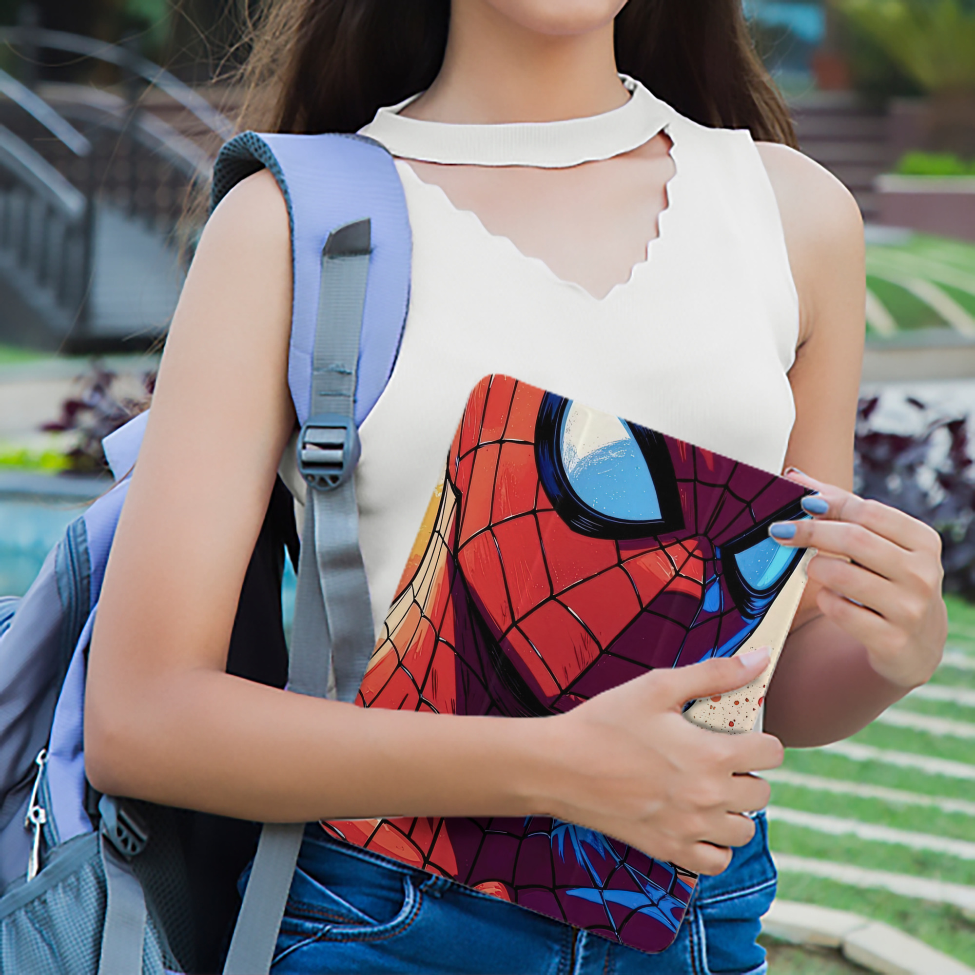 Spider Man スパイダーマン IPad ケース ペン収納付き 三つ折りスタンド PUレザー×シリコン 対応機種9.5/10.5/10.9インチ