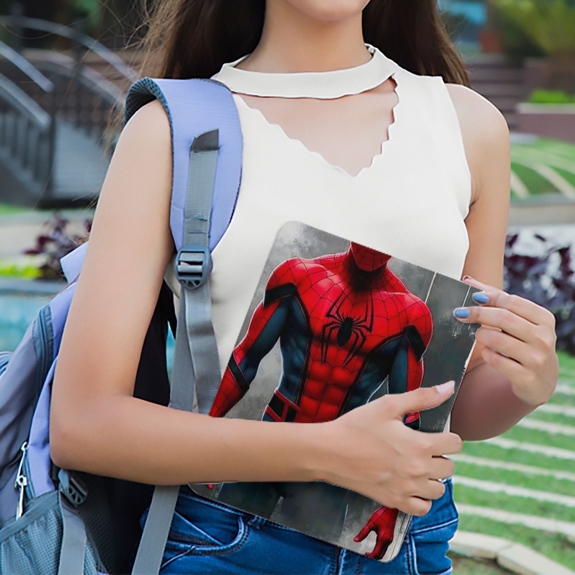 Spider Man スパイダーマン IPad ケース ペン収納付き 三つ折りスタンド PUレザー×シリコン 対応機種9.5/10.5/10.9インチ