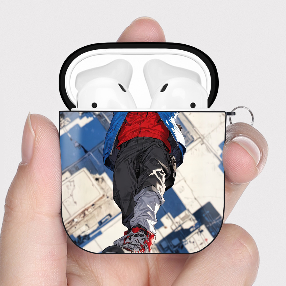 （画像用） Spider Man スパイダーマン AirPods 第2世代保護ケース ハードシェル ブラック 耐衝撃・防指紋・カラビナ付き