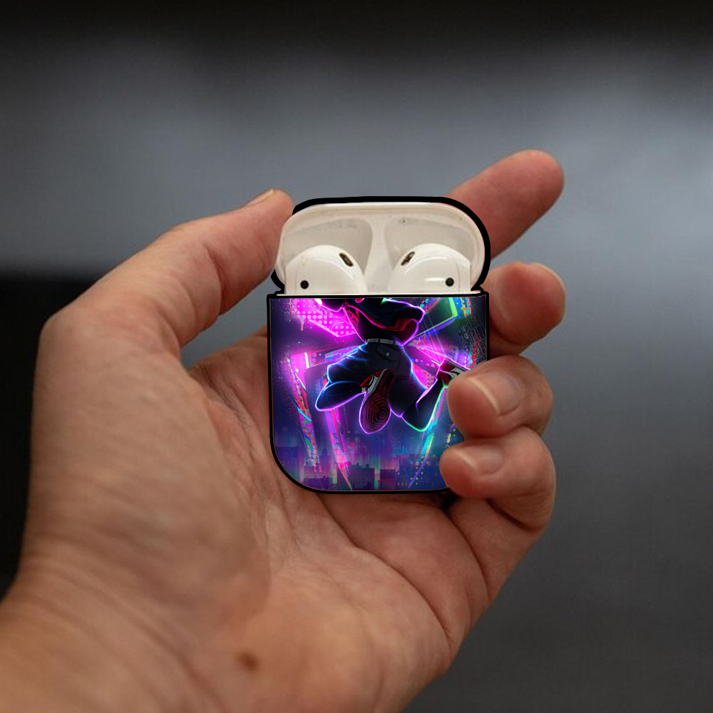 Spider Man スパイダーマン AirPods 第2世代保護ケース ハードシェル ブラック 耐衝撃・防指紋・カラビナ付き