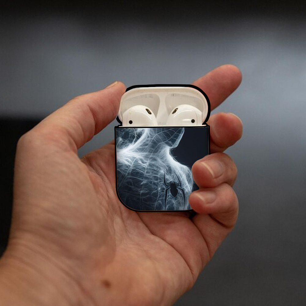 Spider Man スパイダーマン AirPods 第2世代保護ケース ハードシェル ブラック 耐衝撃・防指紋・カラビナ付き