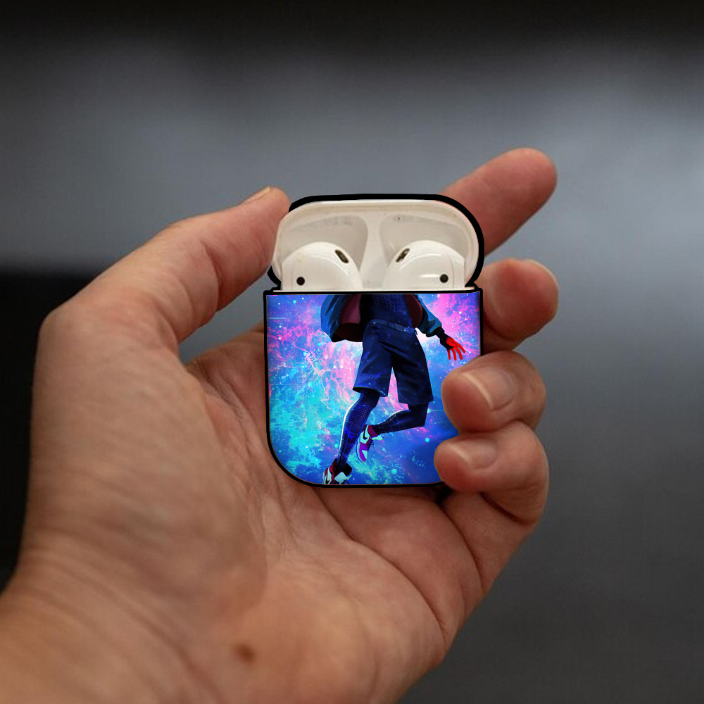 Spider Man スパイダーマン AirPods 第2世代保護ケース ハードシェル ブラック 耐衝撃・防指紋・カラビナ付き