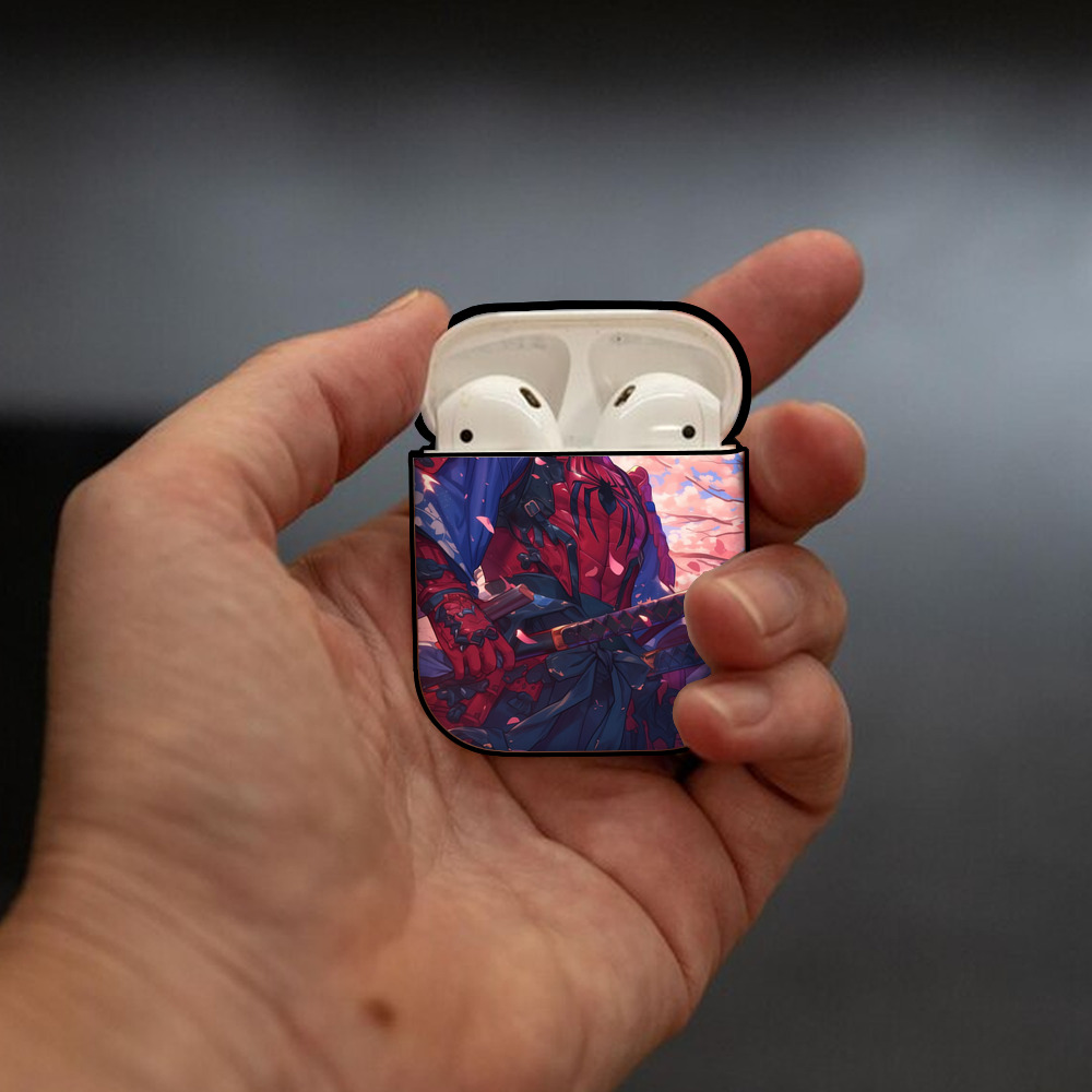 Spider Man スパイダーマン AirPods 第2世代保護ケース ハードシェル ブラック 耐衝撃・防指紋・カラビナ付き