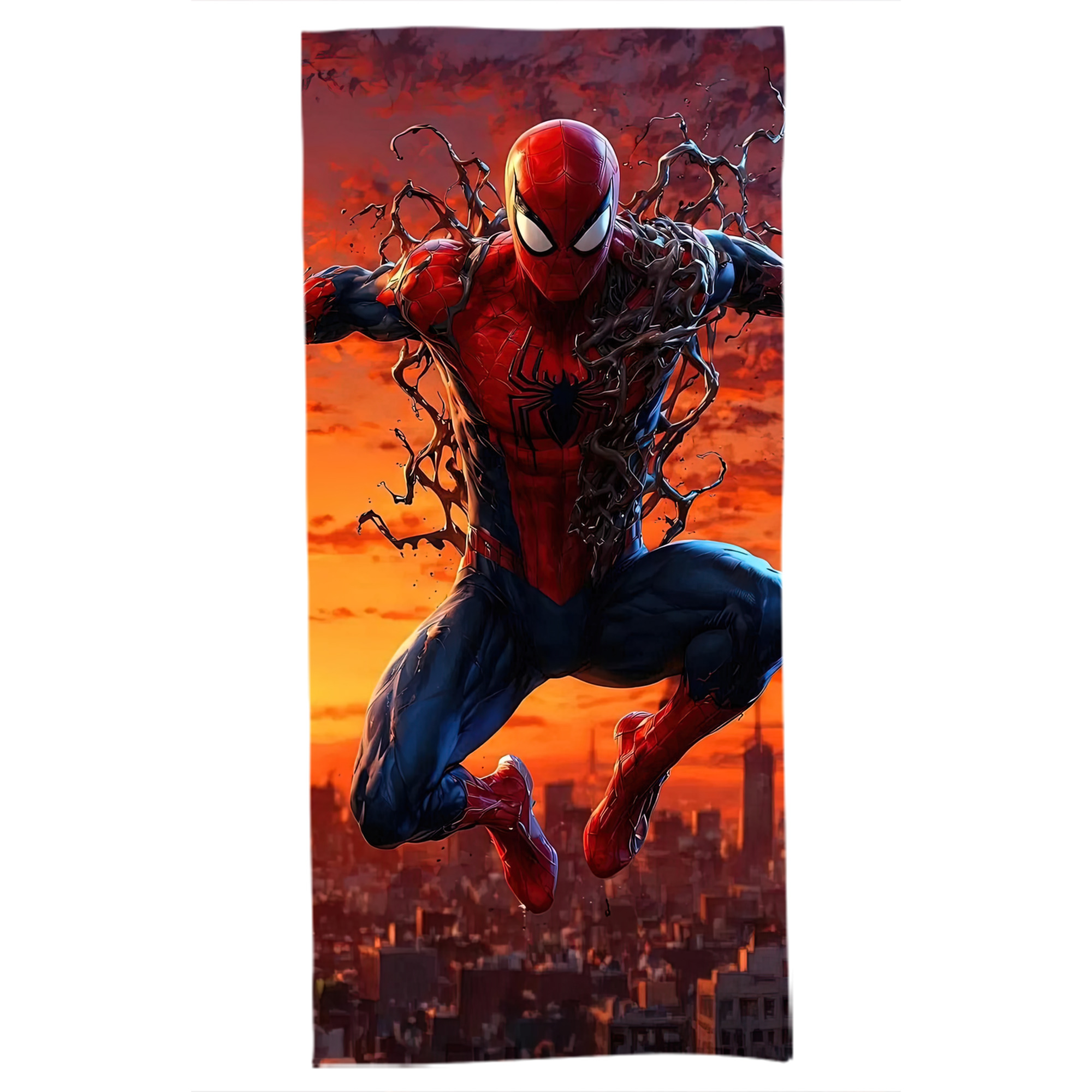 （画像用） Spider Man スパイダーマン 大判バスタオル 70×140cm 吸水速乾 柔らかい肌触り