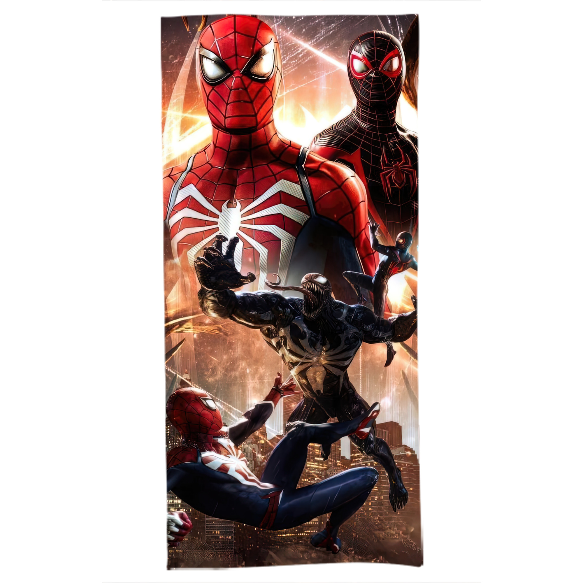（画像用） Spider Man スパイダーマン 大判バスタオル 70×140cm 吸水速乾 柔らかい肌触り