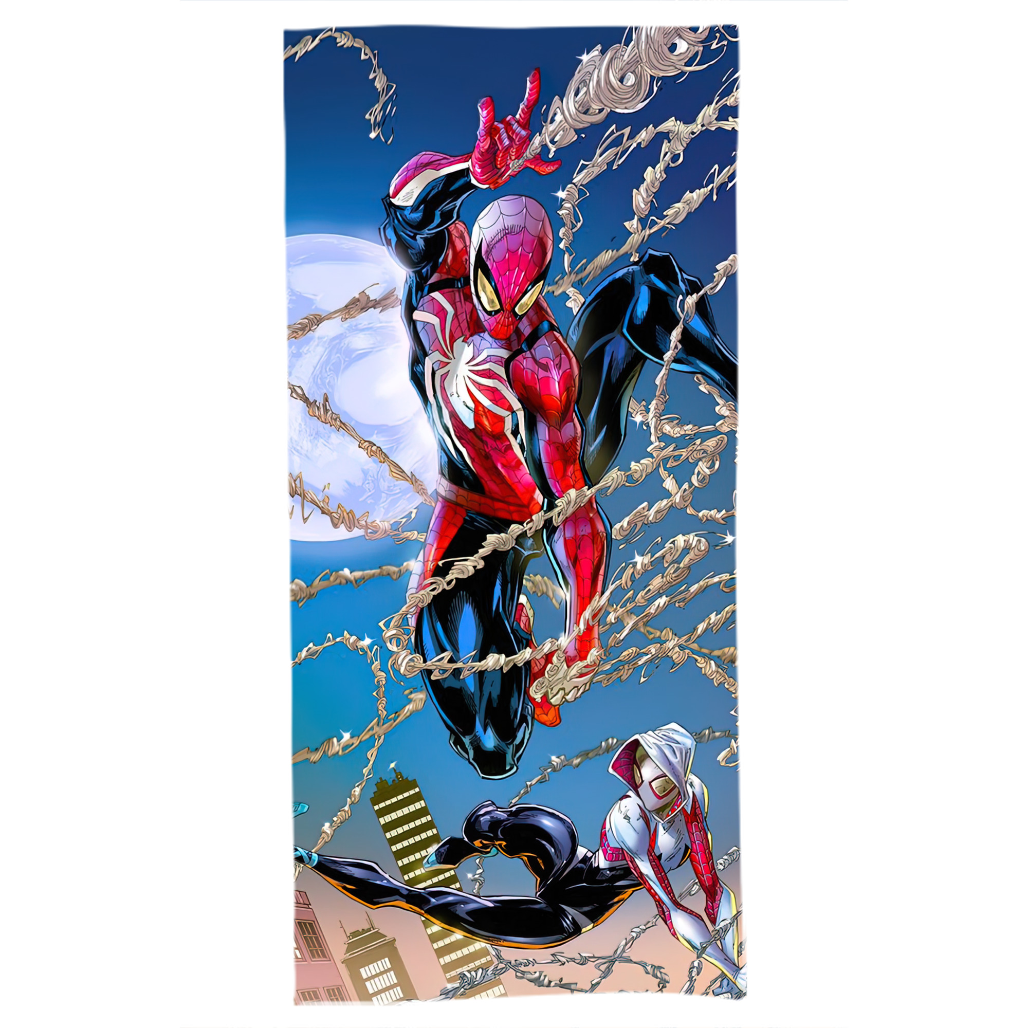 （画像用） Spider Man スパイダーマン 大判バスタオル 70×140cm 吸水速乾 柔らかい肌触り