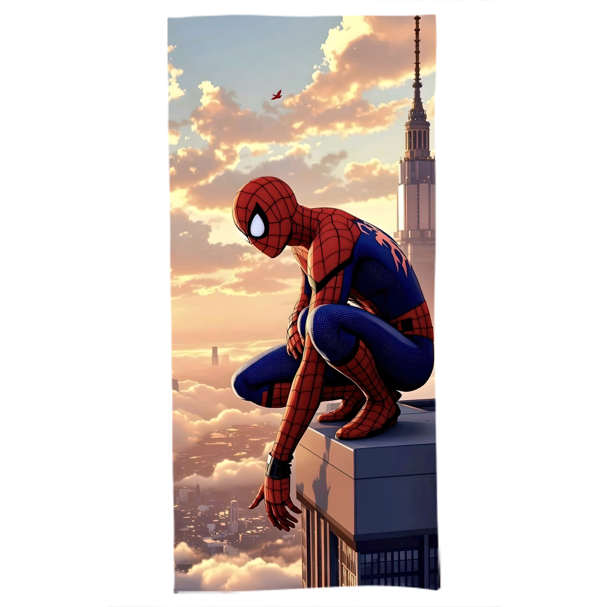 （画像用） Spider Man スパイダーマン 大判バスタオル 70×140cm 吸水速乾 柔らかい肌触り