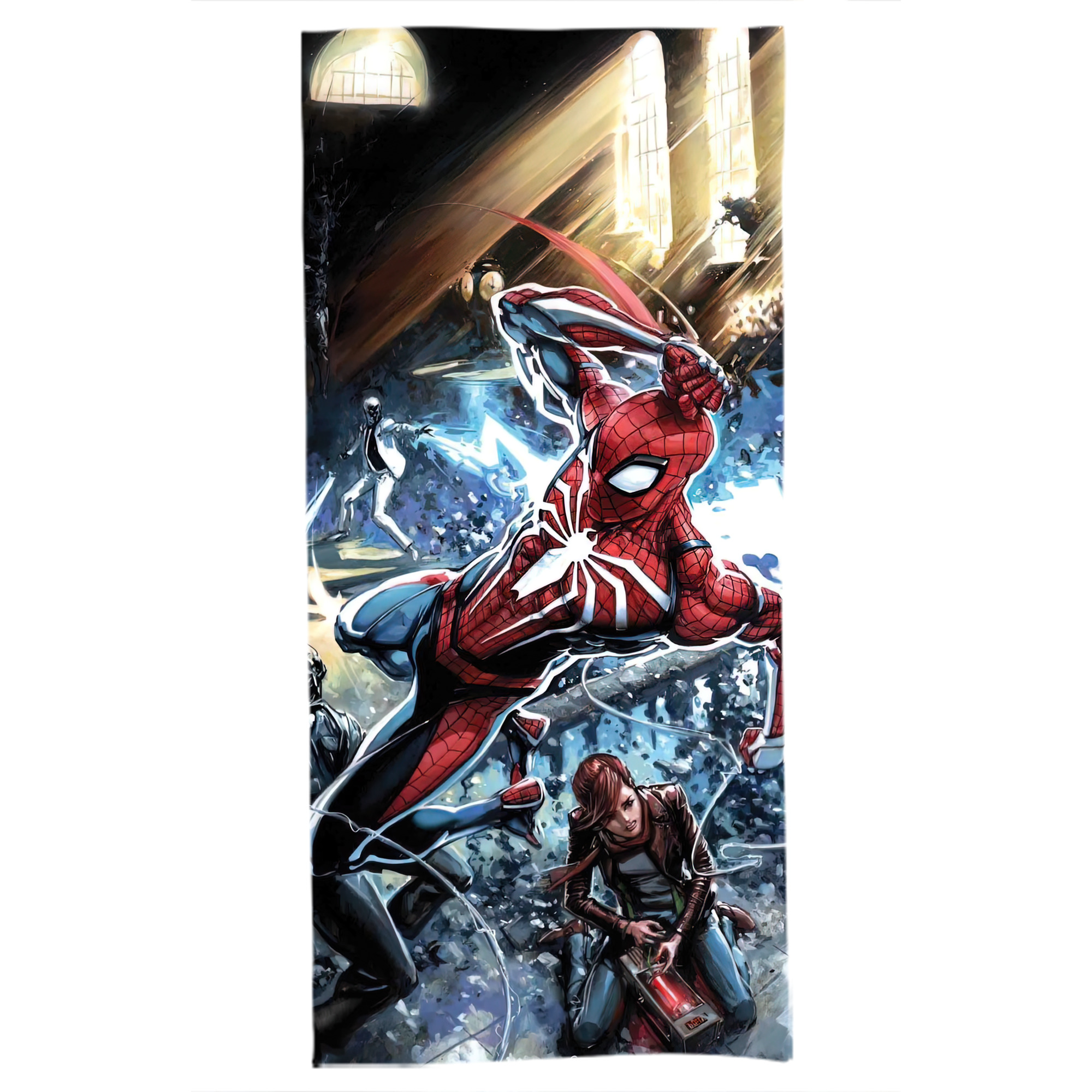 （画像用） Spider Man スパイダーマン 大判バスタオル 70×140cm 吸水速乾 柔らかい肌触り