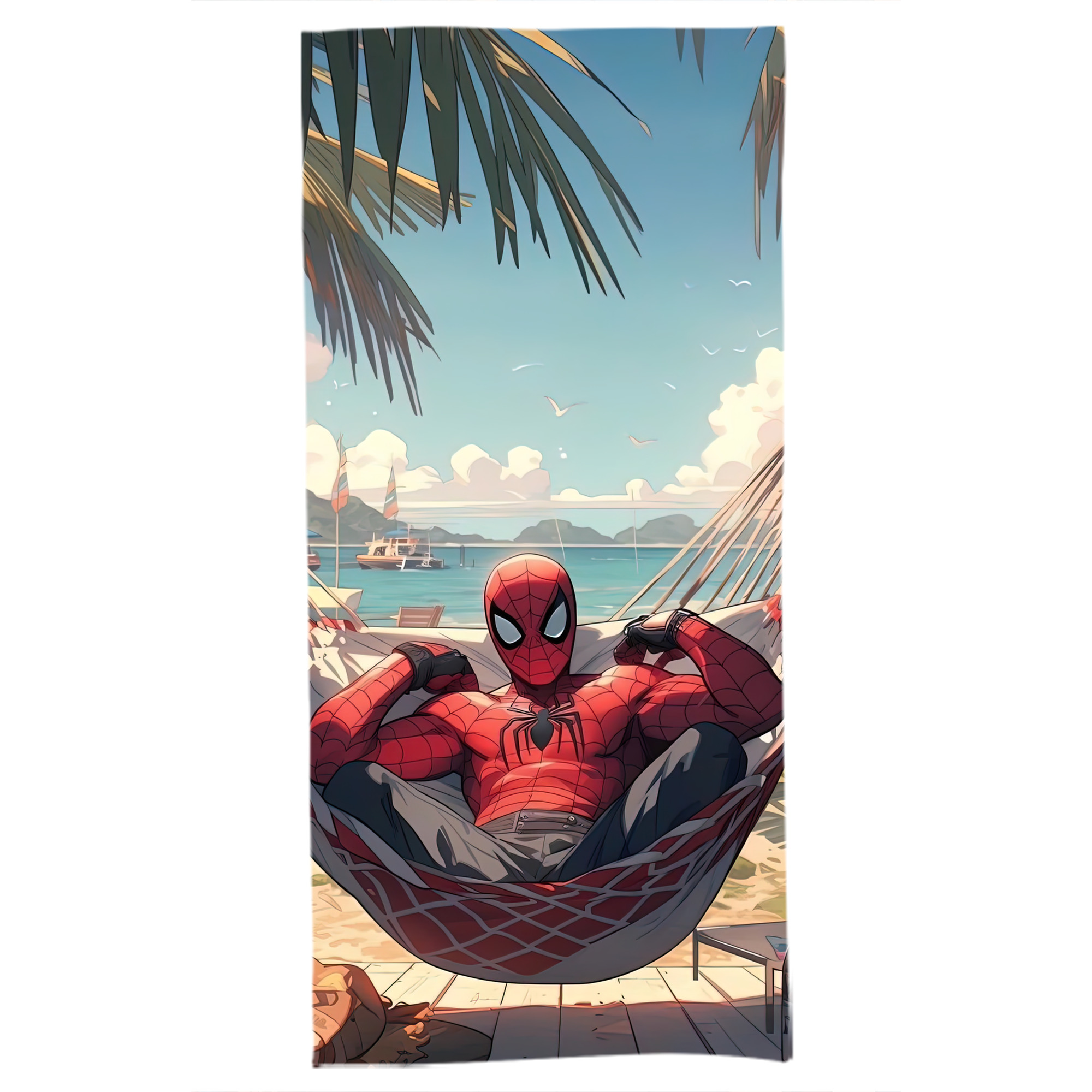 （画像用） Spider Man スパイダーマン 大判バスタオル 70×140cm 吸水速乾 柔らかい肌触り