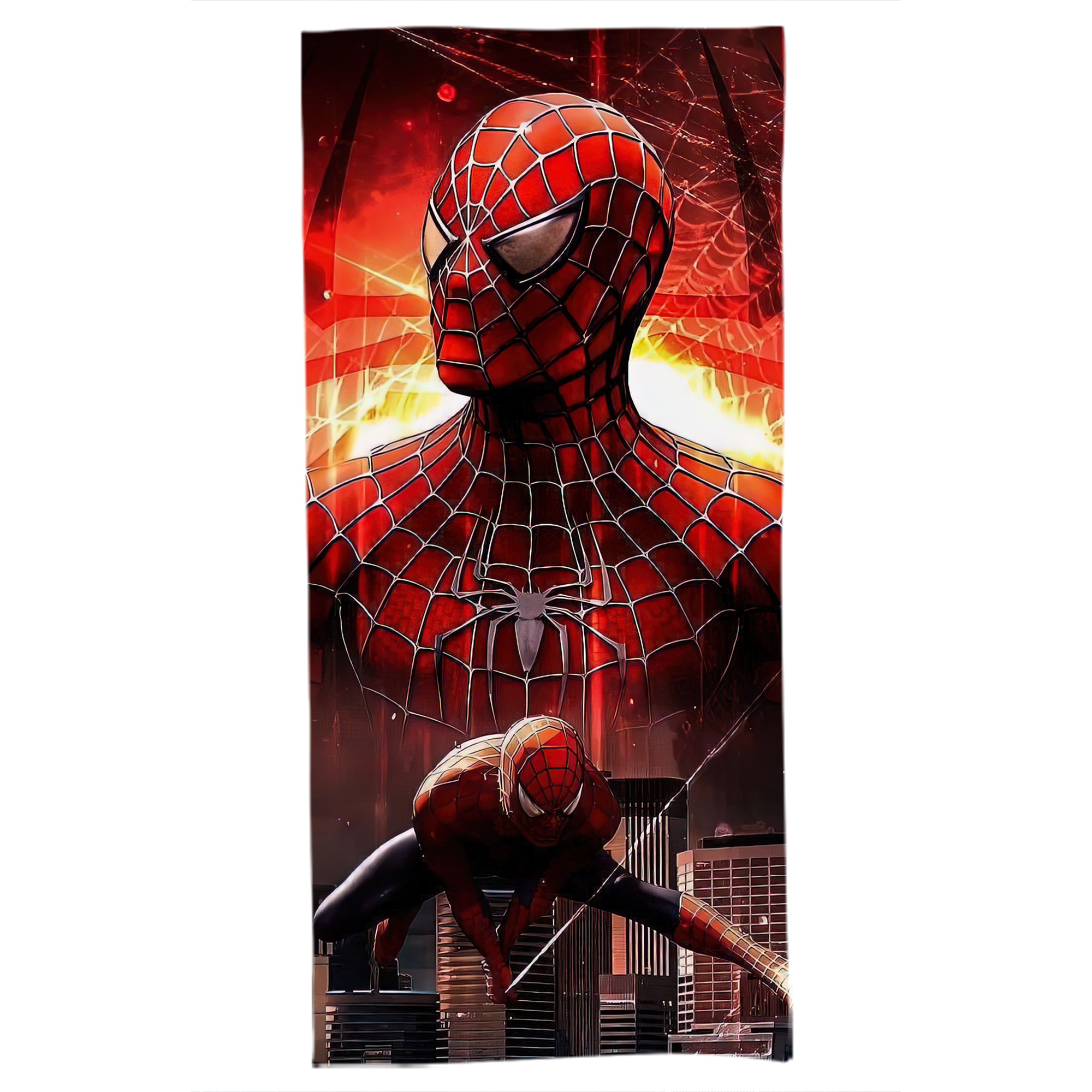 （画像用） Spider Man スパイダーマン 大判バスタオル 70×140cm 吸水速乾 柔らかい肌触り