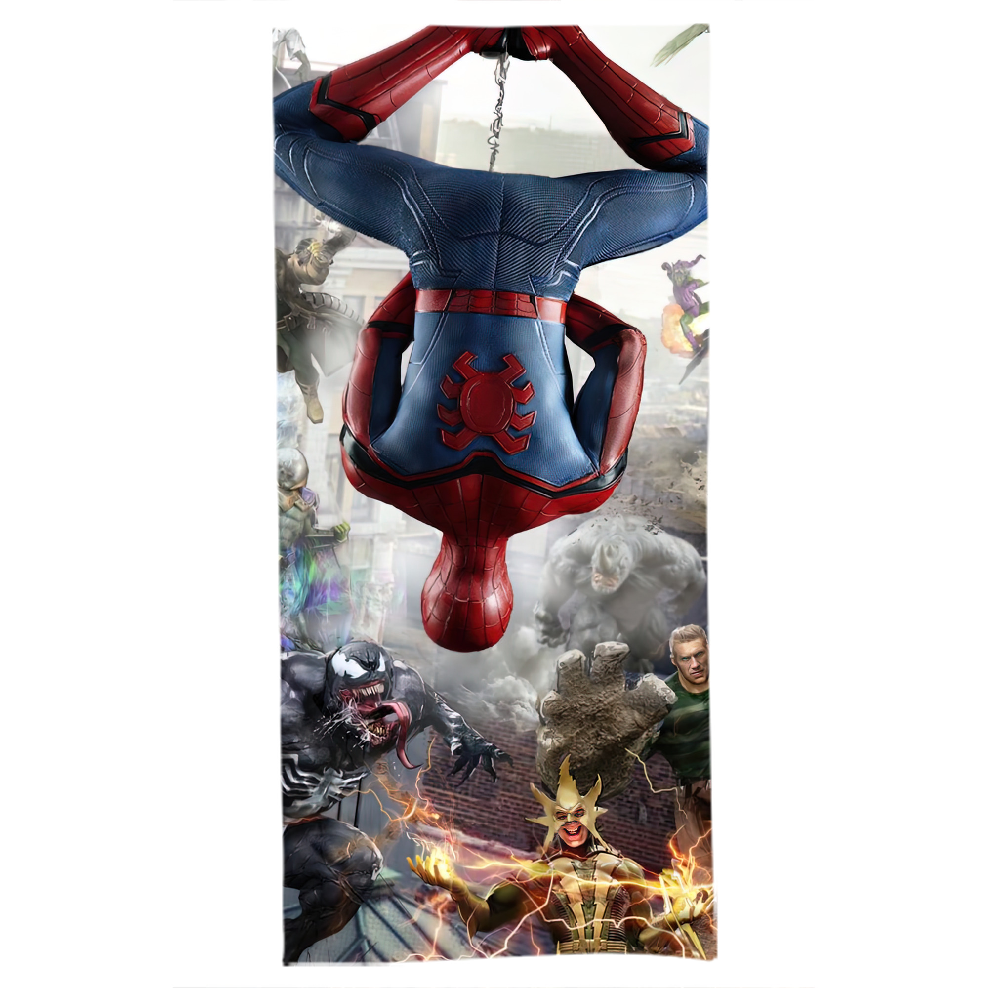 （画像用） Spider Man スパイダーマン 大判バスタオル 70×140cm 吸水速乾 柔らかい肌触り