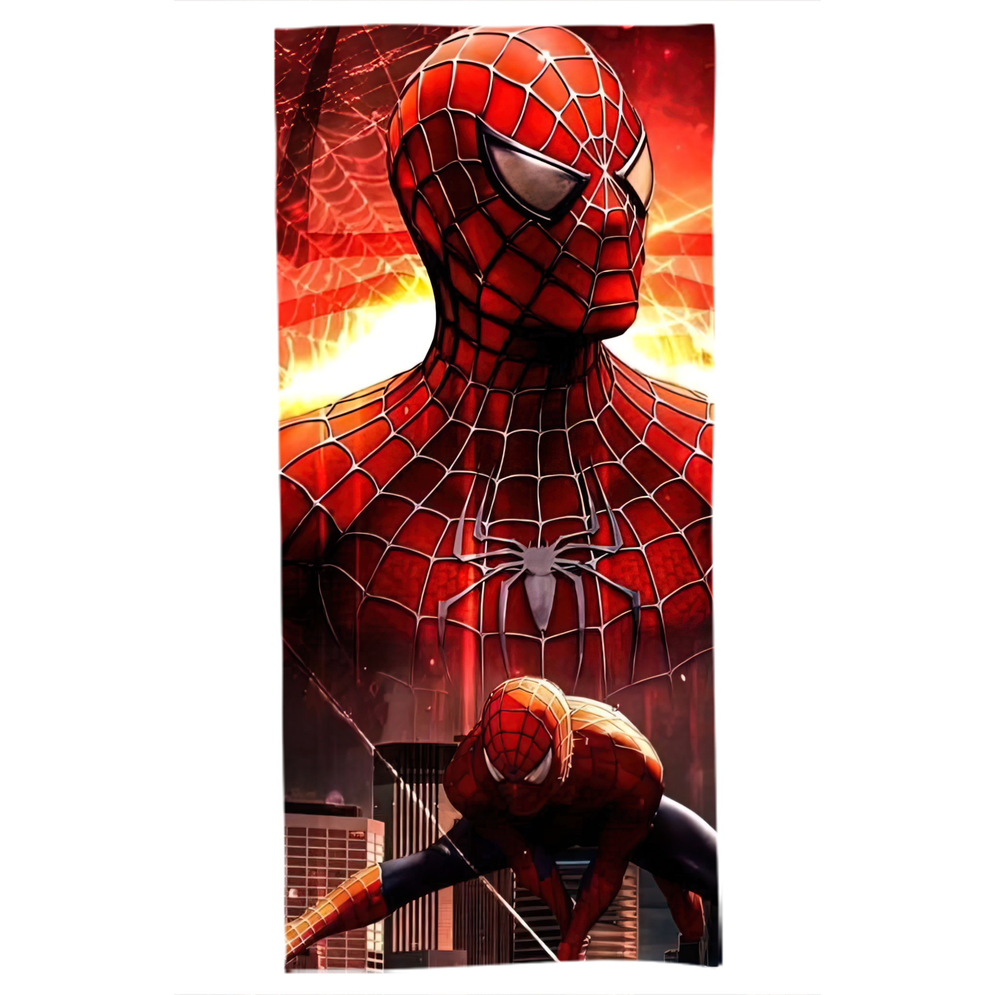 （画像用） Spider Man スパイダーマン 大判バスタオル 70×140cm 吸水速乾 柔らかい肌触り