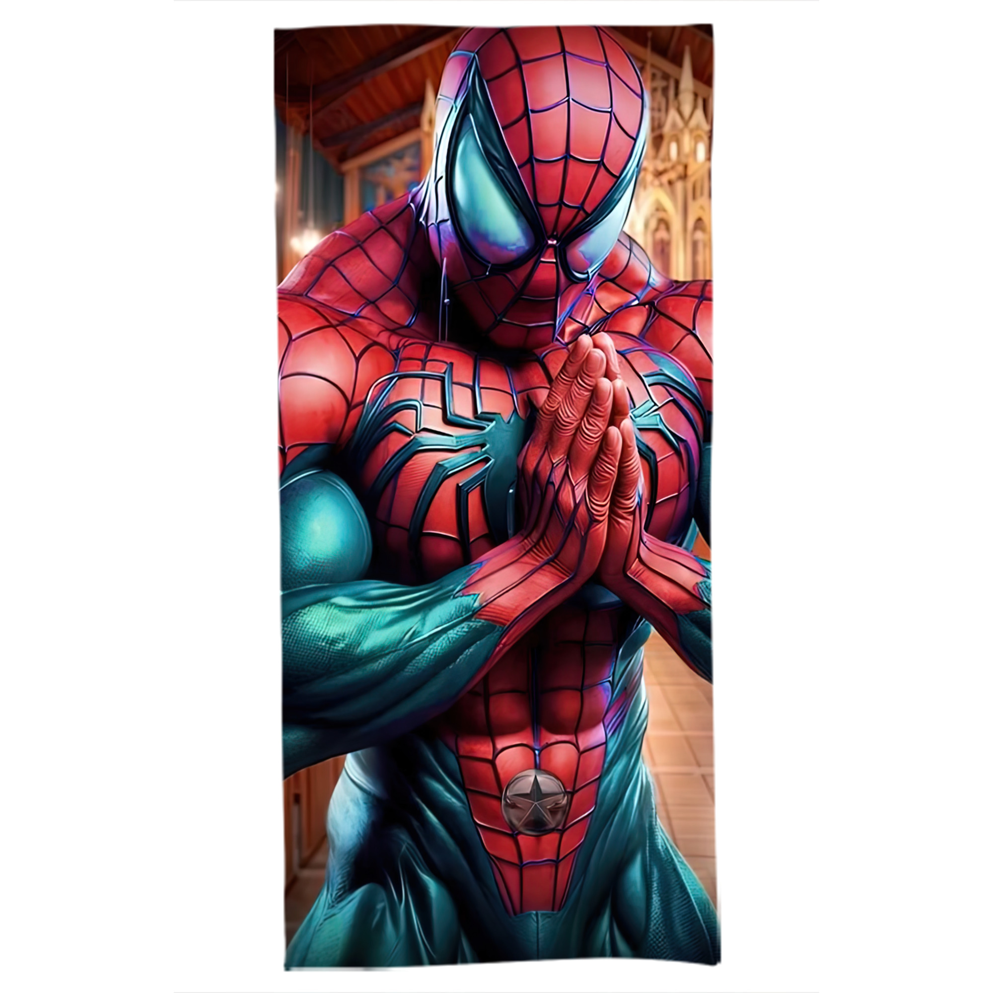 （画像用） Spider Man スパイダーマン 大判バスタオル 70×140cm 吸水速乾 柔らかい肌触り