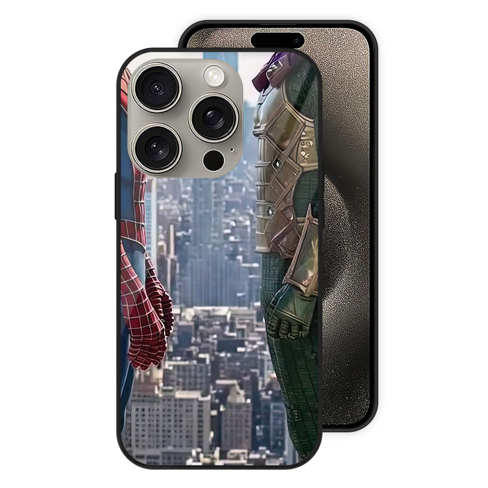 （画像用） Spider Man スパイダーマン 【iPhone15Pro対応】スマホケース 耐衝撃＆黄変防止 背面ガラス