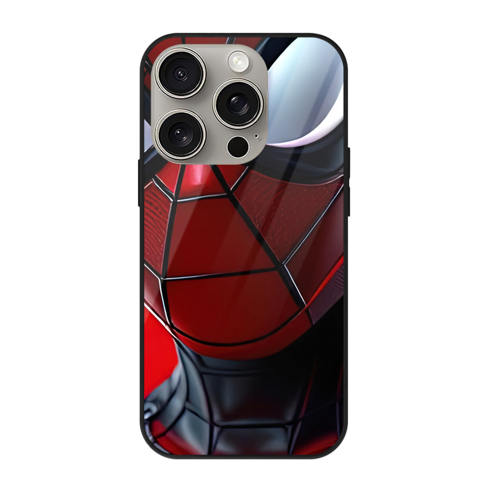 （画像用） Spider Man スパイダーマン 【iPhone15Pro対応】スマホケース 耐衝撃＆黄変防止 背面ガラス