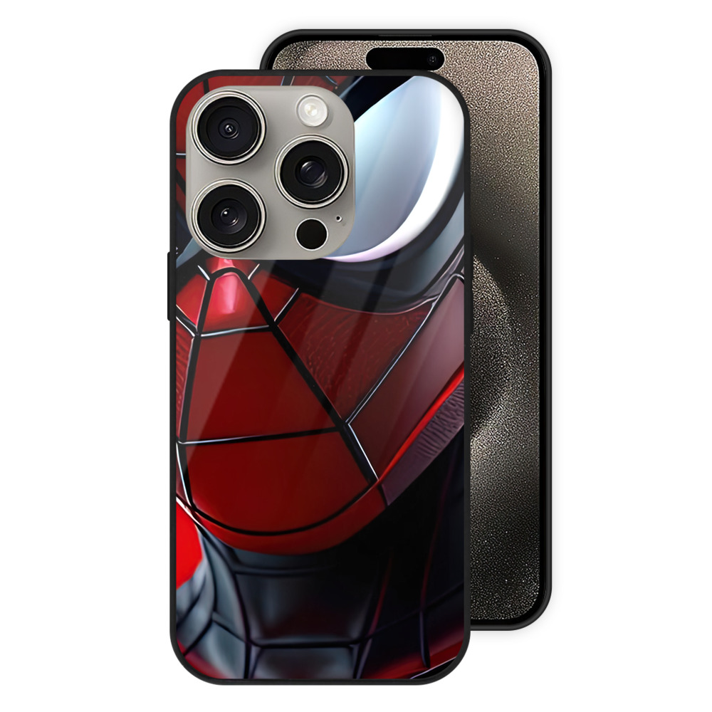 （画像用） Spider Man スパイダーマン 【iPhone15Pro対応】スマホケース 耐衝撃＆黄変防止 背面ガラス