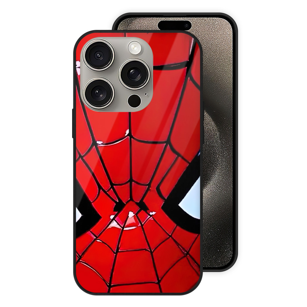 （画像用） Spider Man スパイダーマン 【iPhone15Pro対応】スマホケース 耐衝撃＆黄変防止 背面ガラス