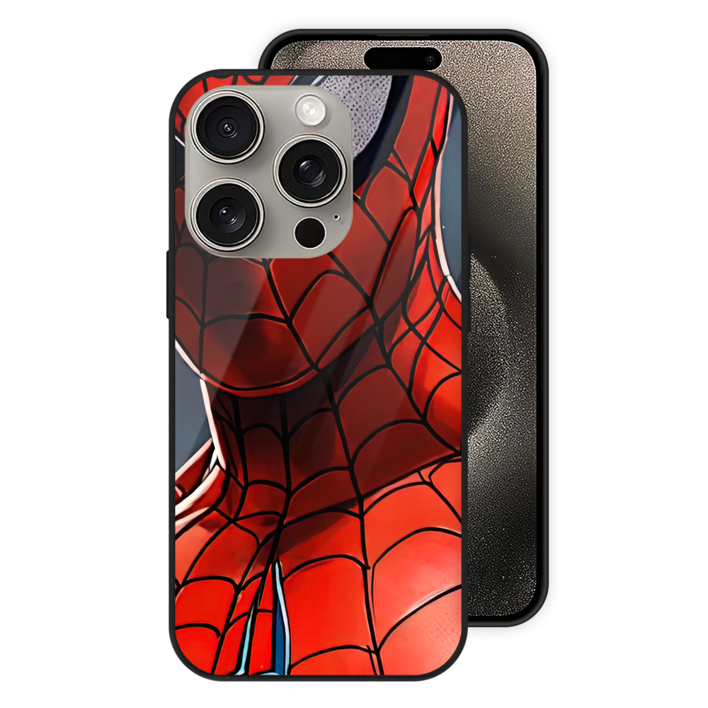 （画像用） Spider Man スパイダーマン 【iPhone15Pro対応】スマホケース 耐衝撃＆黄変防止 背面ガラス