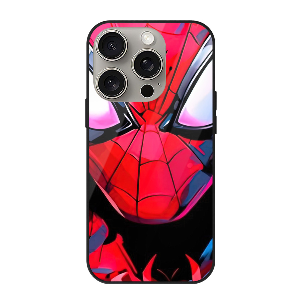 （画像用） Spider Man スパイダーマン 【iPhone15Pro対応】スマホケース 耐衝撃＆黄変防止 背面ガラス