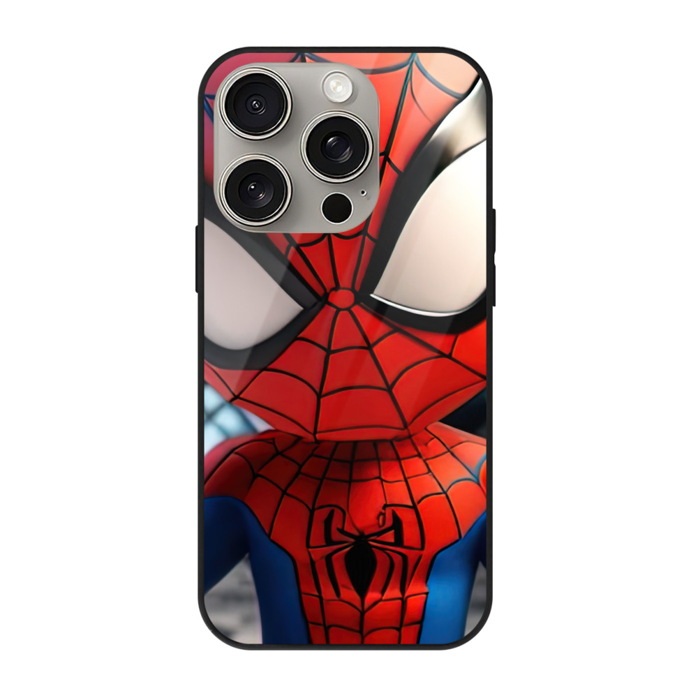 （画像用） Spider Man スパイダーマン 【iPhone15Pro対応】スマホケース 耐衝撃＆黄変防止 背面ガラス