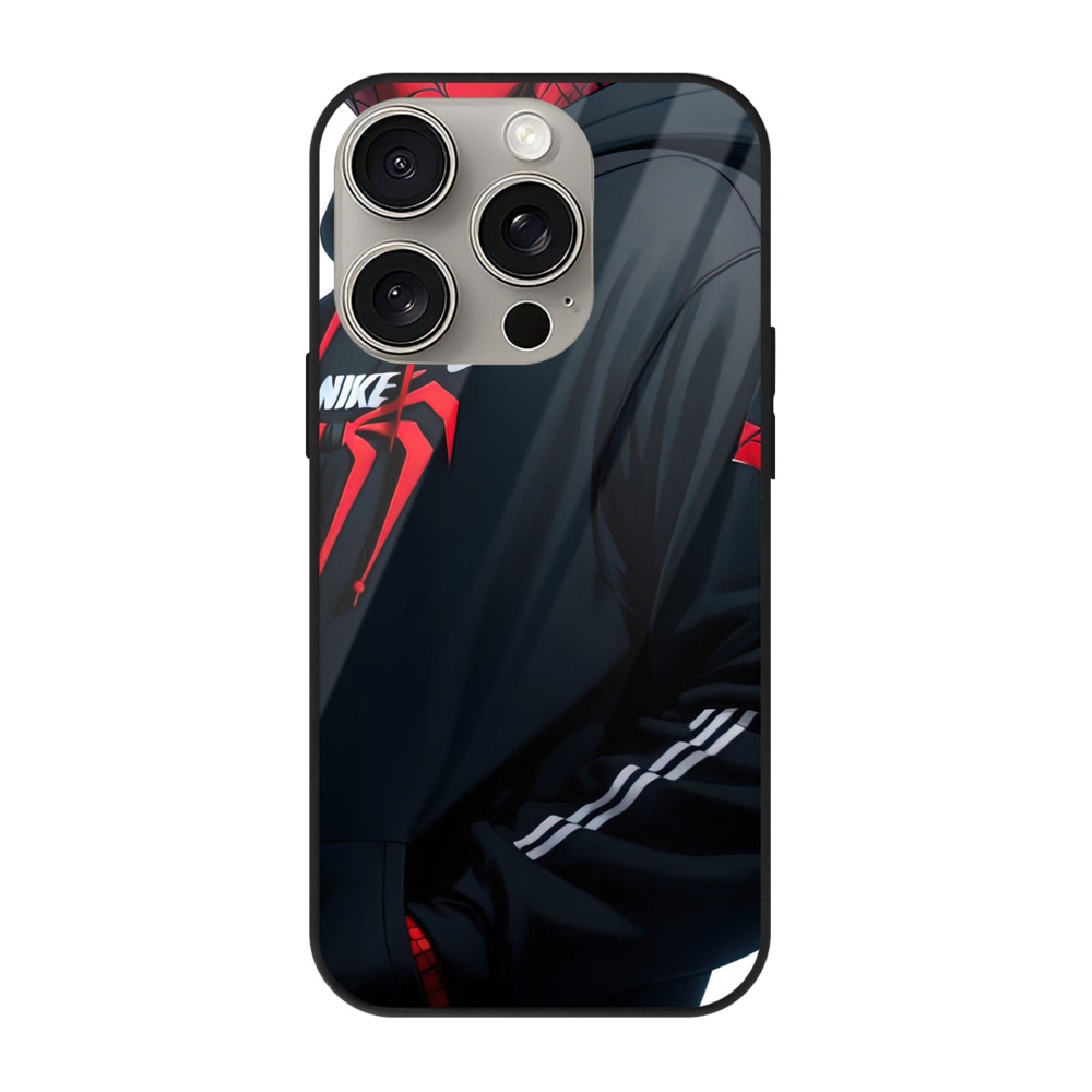 Spider Man スパイダーマン 【iPhone15Pro対応】スマホケース 耐衝撃＆黄変防止 背面ガラス