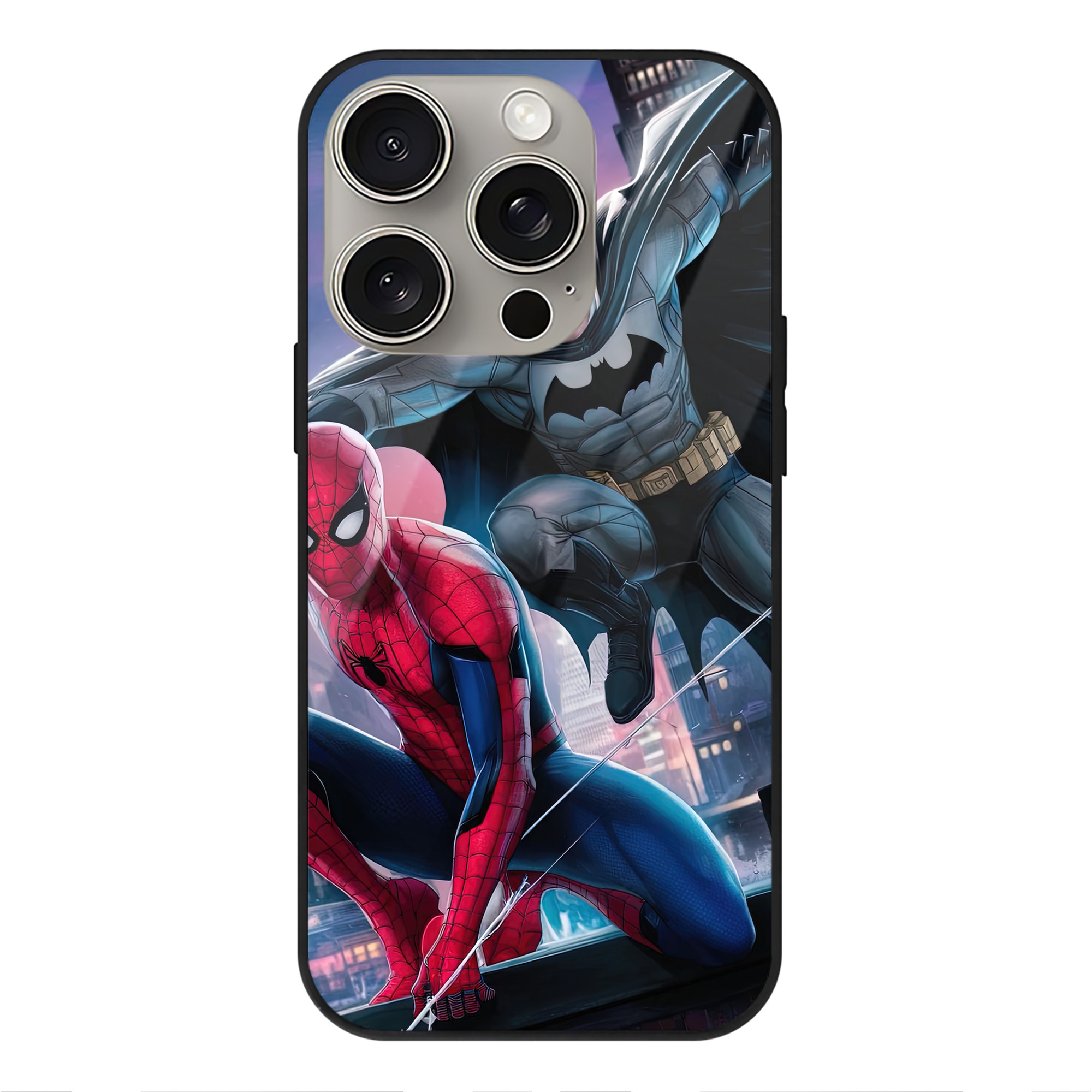 （画像用） Spider Man スパイダーマン 【iPhone15Pro対応】スマホケース 耐衝撃＆黄変防止 背面ガラス