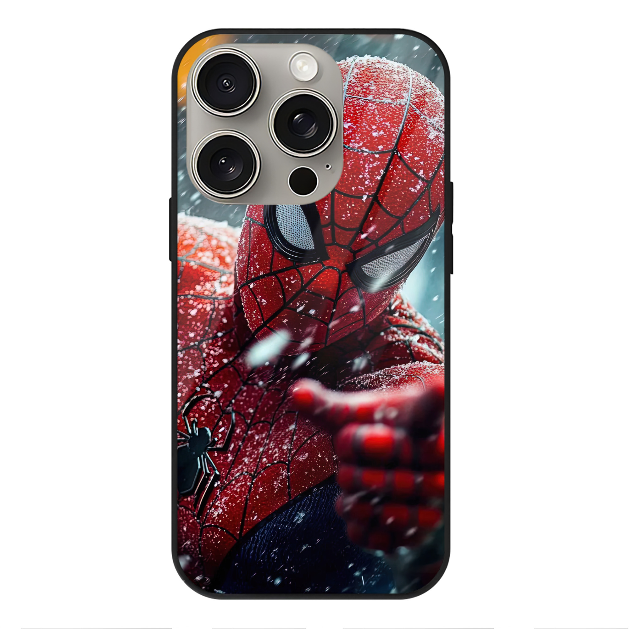 Spider Man スパイダーマン 【iPhone15Pro対応】スマホケース 耐衝撃＆黄変防止 背面ガラス