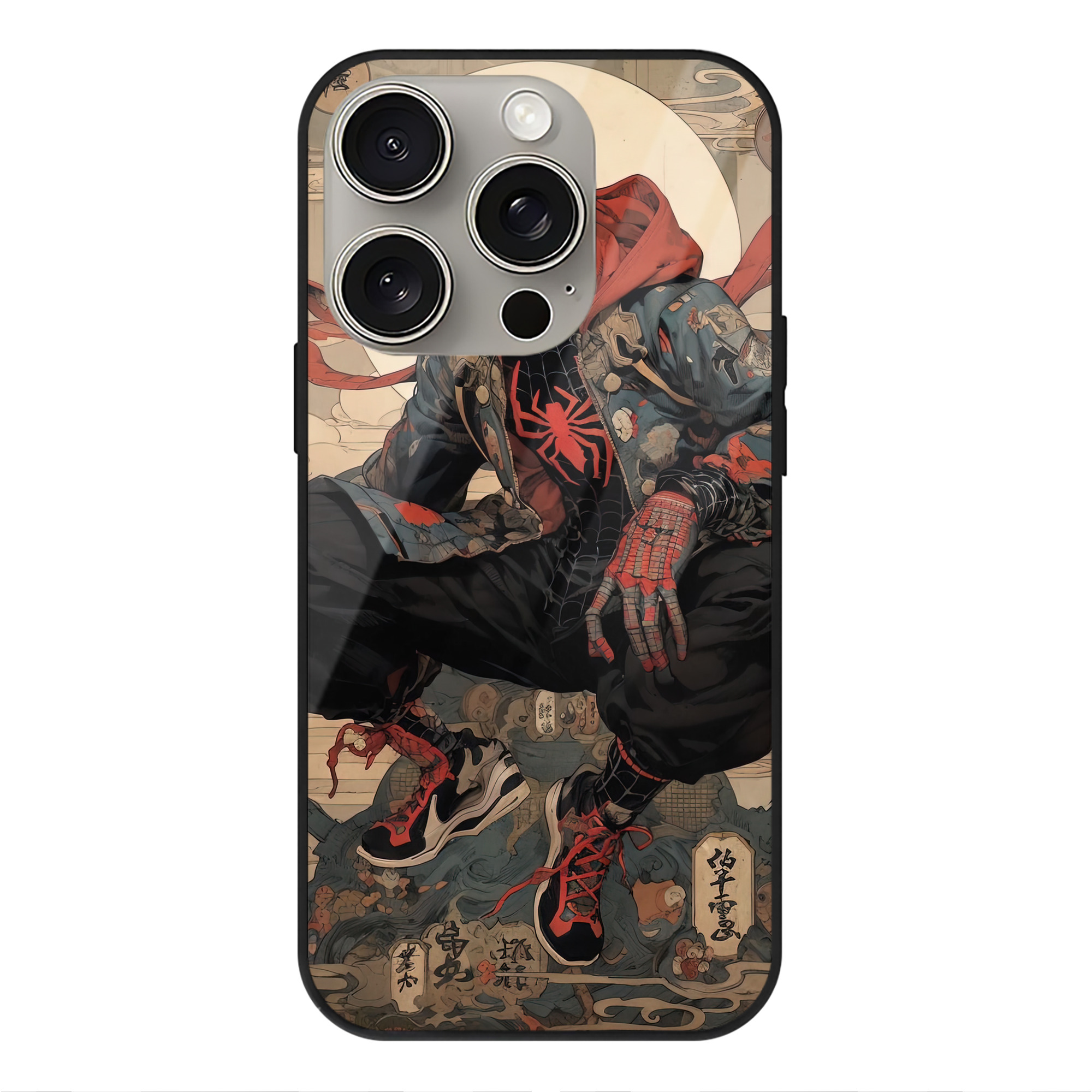 Spider Man スパイダーマン 【iPhone15Pro対応】スマホケース 耐衝撃＆黄変防止 背面ガラス
