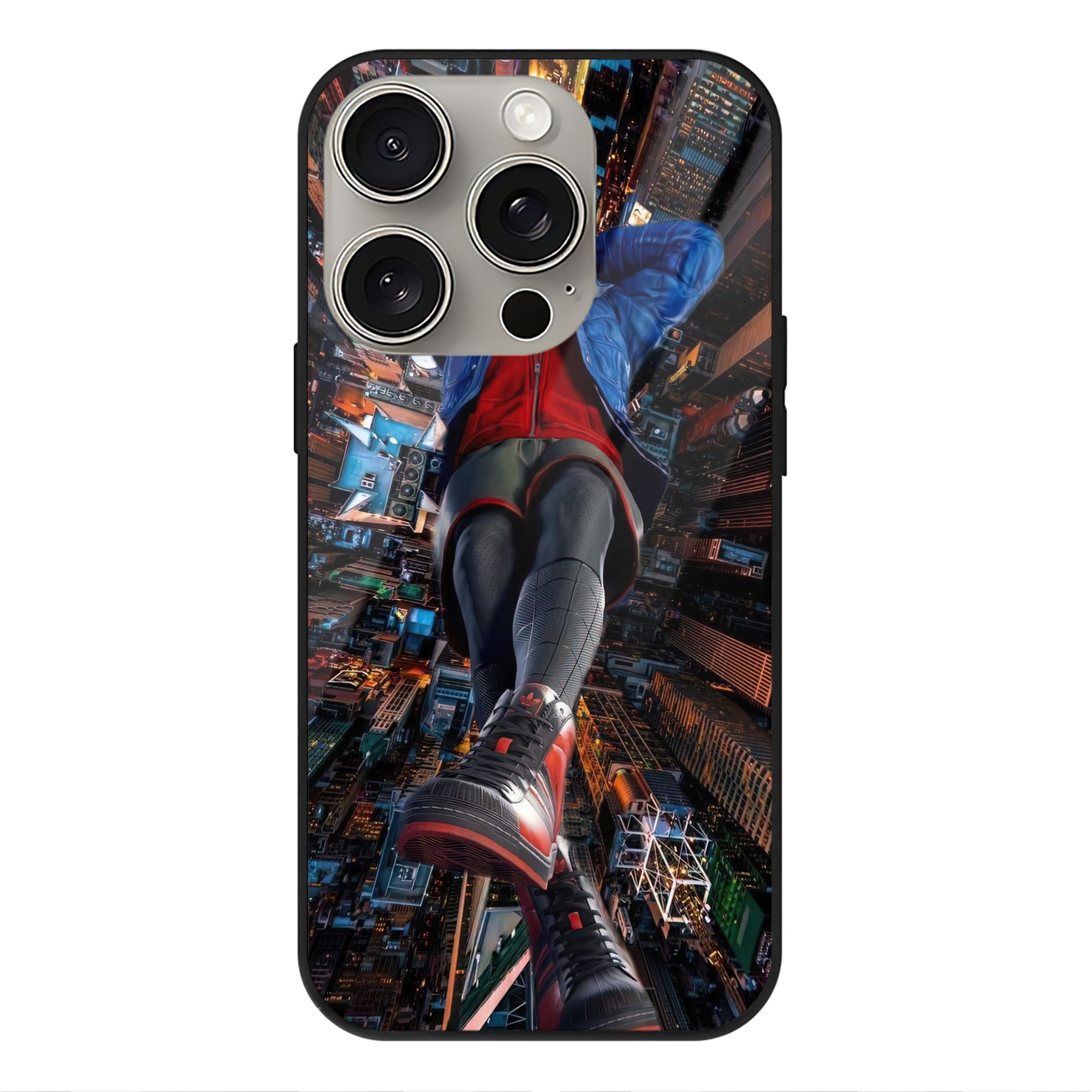 Spider Man スパイダーマン 【iPhone15Pro対応】スマホケース 耐衝撃＆黄変防止 背面ガラス