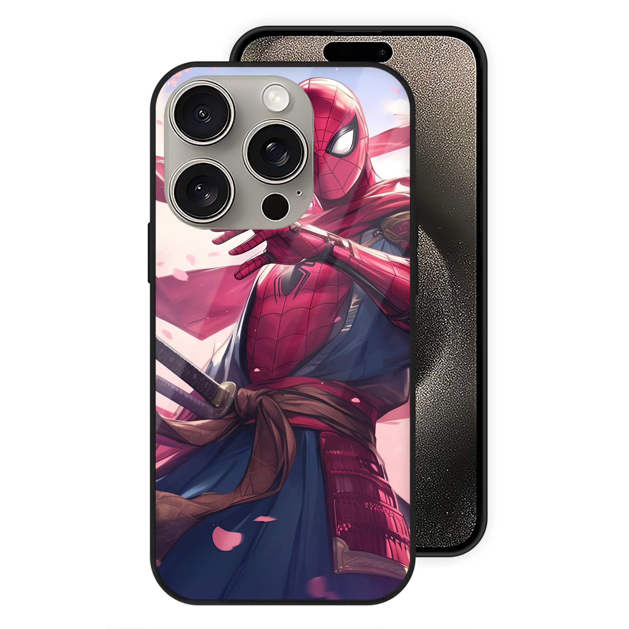 Spider Man スパイダーマン 【iPhone15Pro対応】スマホケース 耐衝撃＆黄変防止 背面ガラス