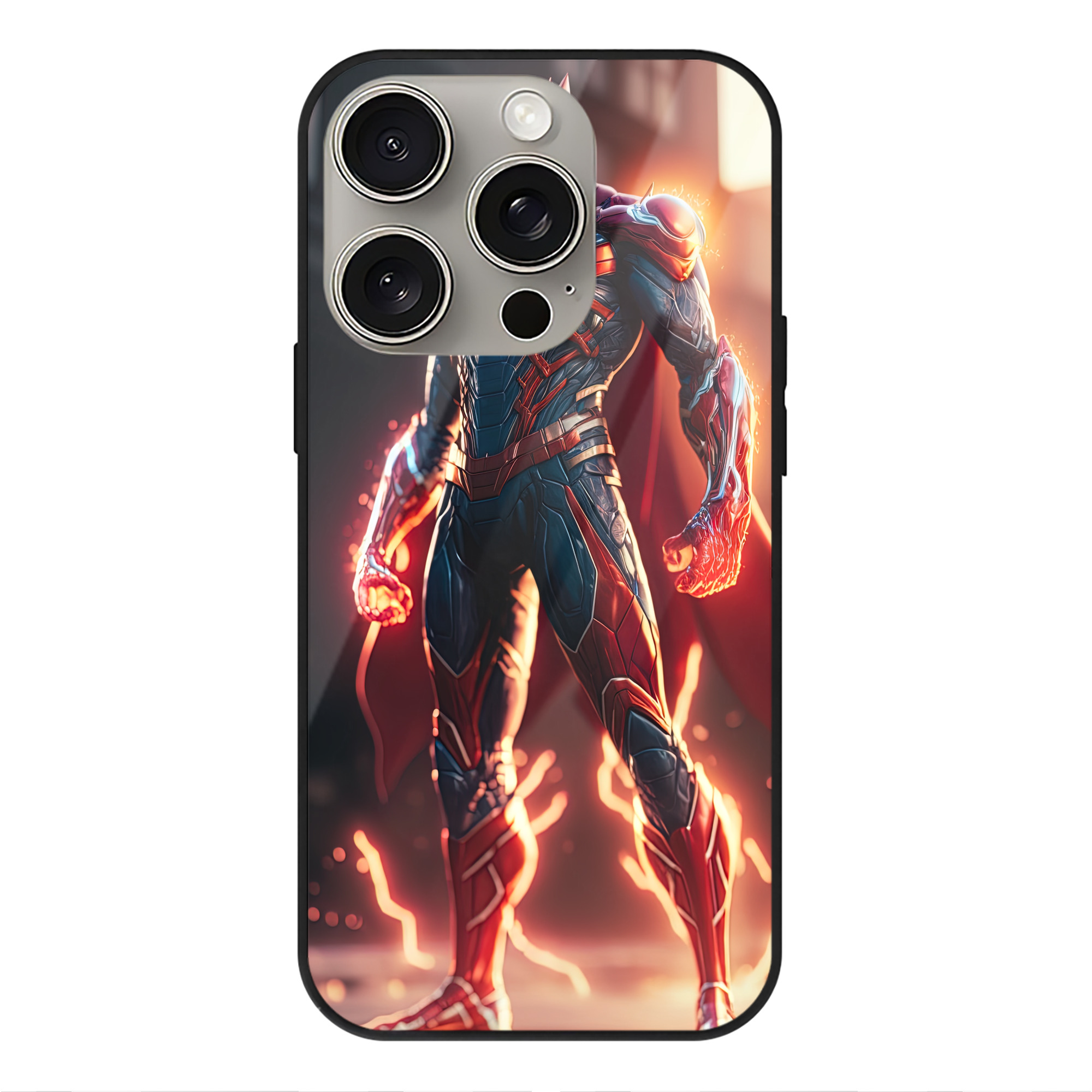 （画像用） Spider Man スパイダーマン 【iPhone15Pro対応】スマホケース 耐衝撃＆黄変防止 背面ガラス