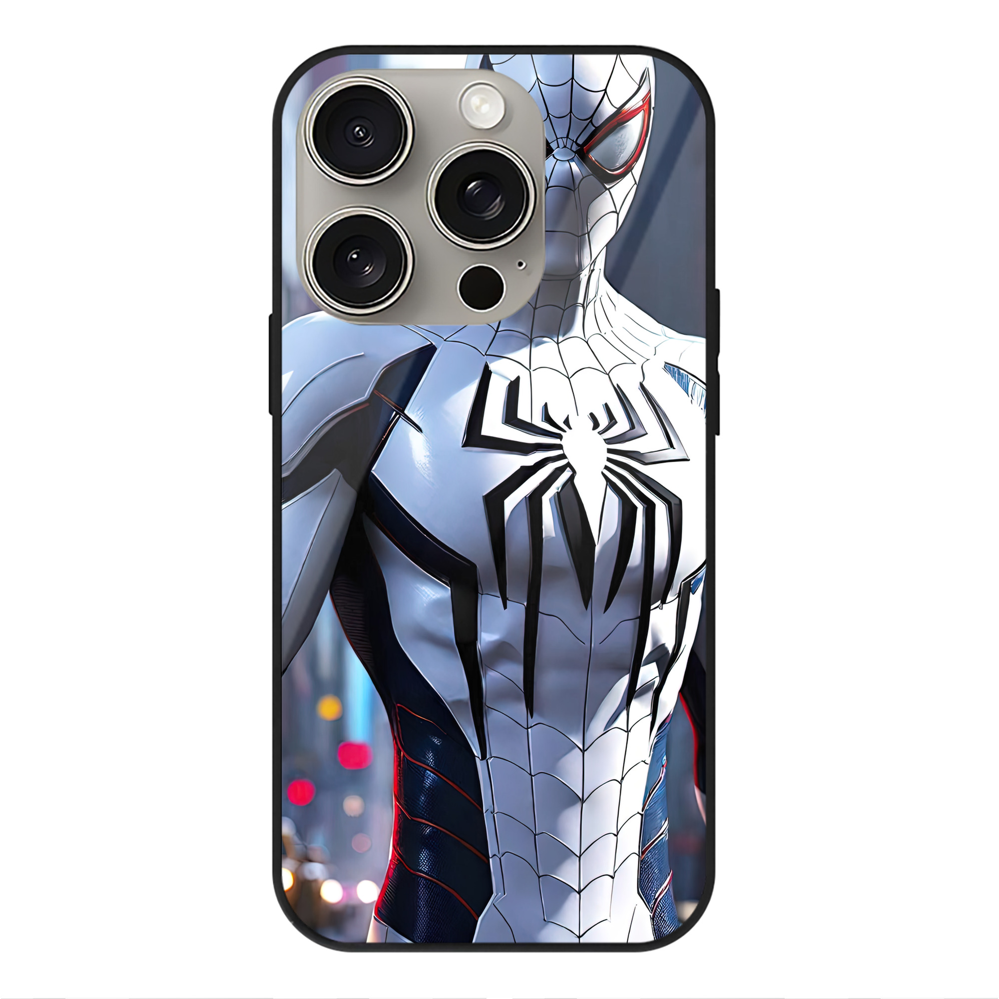 （画像用） Spider Man スパイダーマン 【iPhone15Pro対応】スマホケース 耐衝撃＆黄変防止 背面ガラス